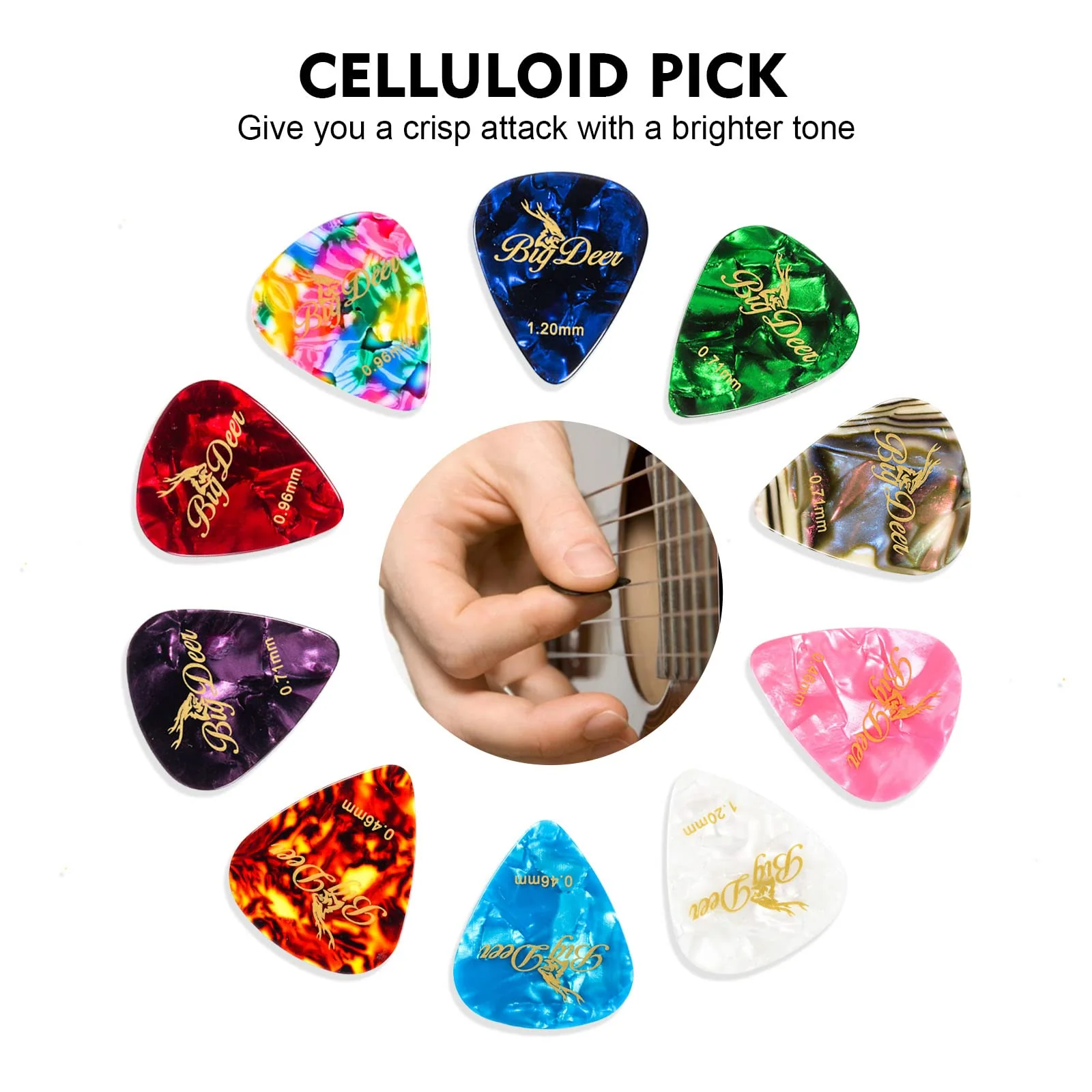 16 pack Celluloid Guitar Picks ,includes Thin,Medium, Heavy & Extra Heavy Picks Plectrums for Acoustic Guitar,Ukulele,Bass Wrapped in tin box 16 Pcs Picks - Image 6