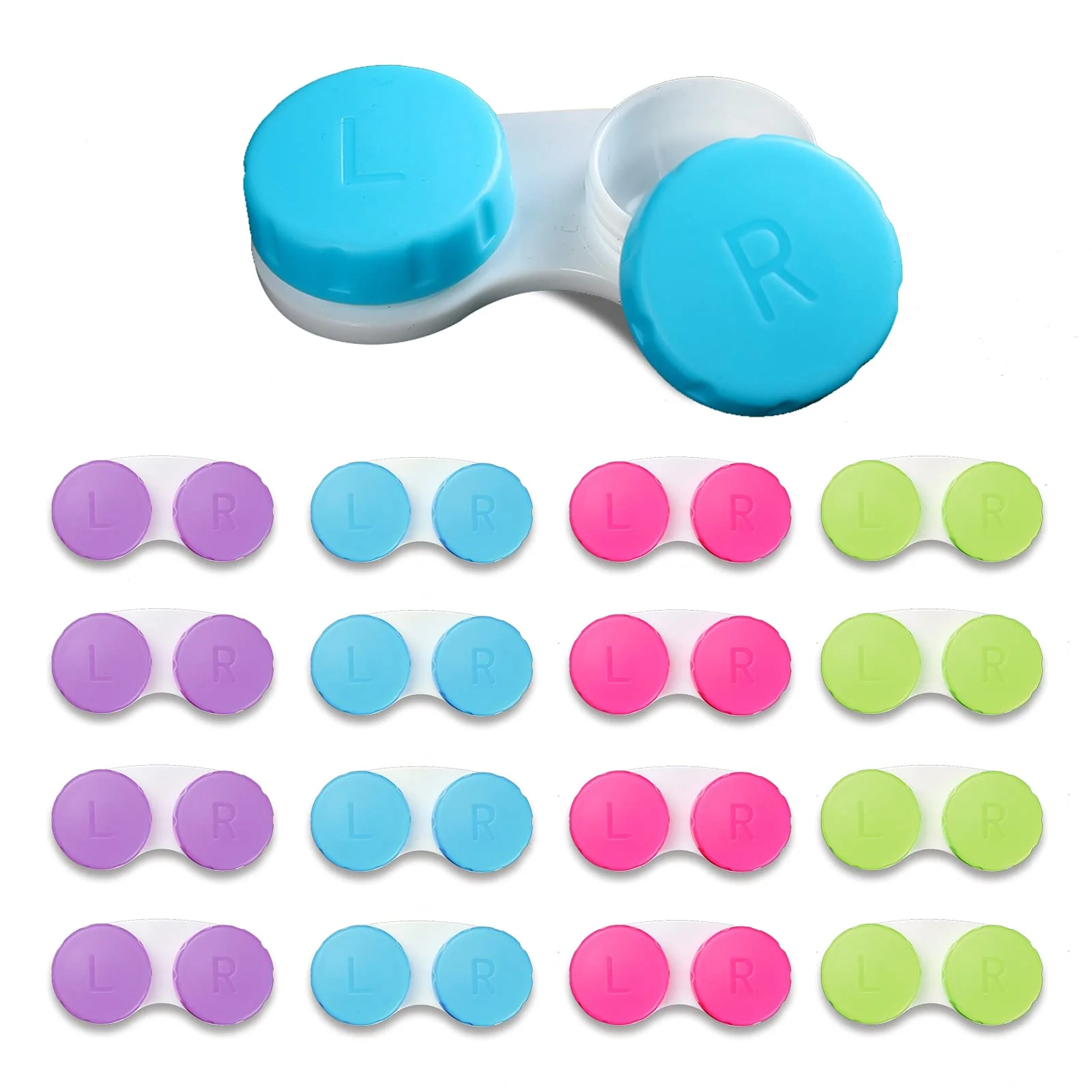 16 Pack Contact Lens Case Box, Mini Contact Lens Case, Colorful Bulk Box Holder Container, Contact Lens Case Set