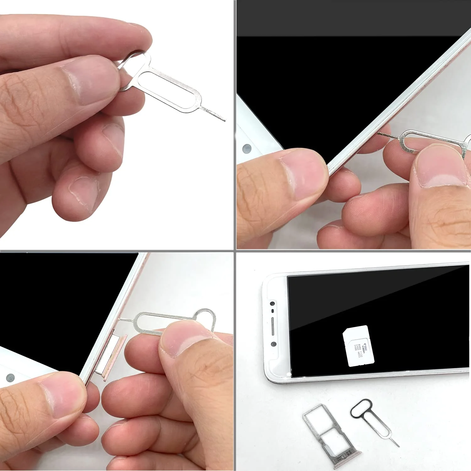 16 Pieces SIM Card Removal Openning Tool Tray Eject Pins Needle Opener Ejector Compatible with All iPhone Apple iPad HTC Samsung Galaxy Cell Phone Smartphone Watchchain Link Remover - Image 4