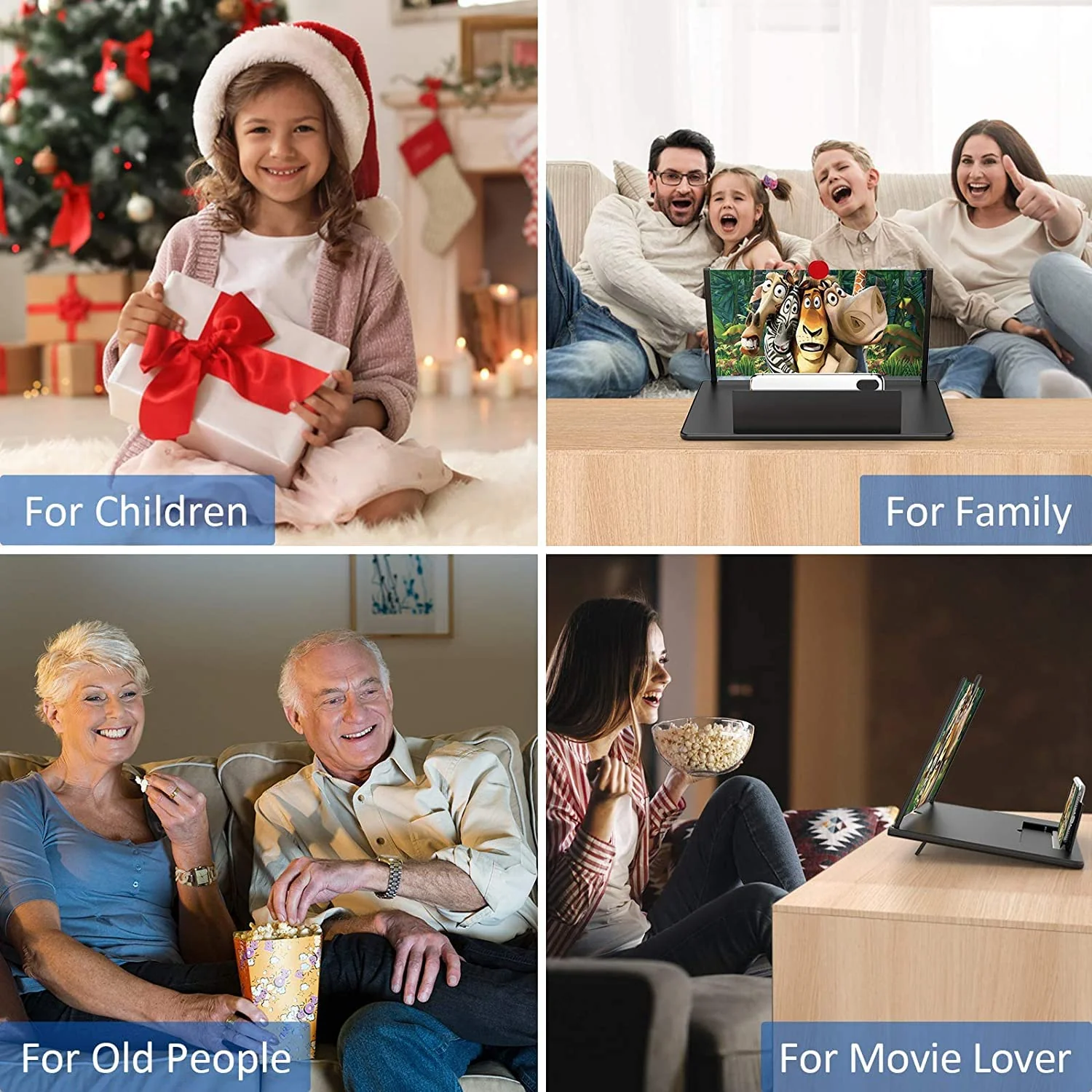 16" Screen Magnifier – 3D HD Cell Phone Magnifing Screen Enlarger Projector for Movies Videos and Gaming – Foldable Phone Stand Holder with Screen Amplifier Compatible with All Smartphones Black -16 Inch - Image 7