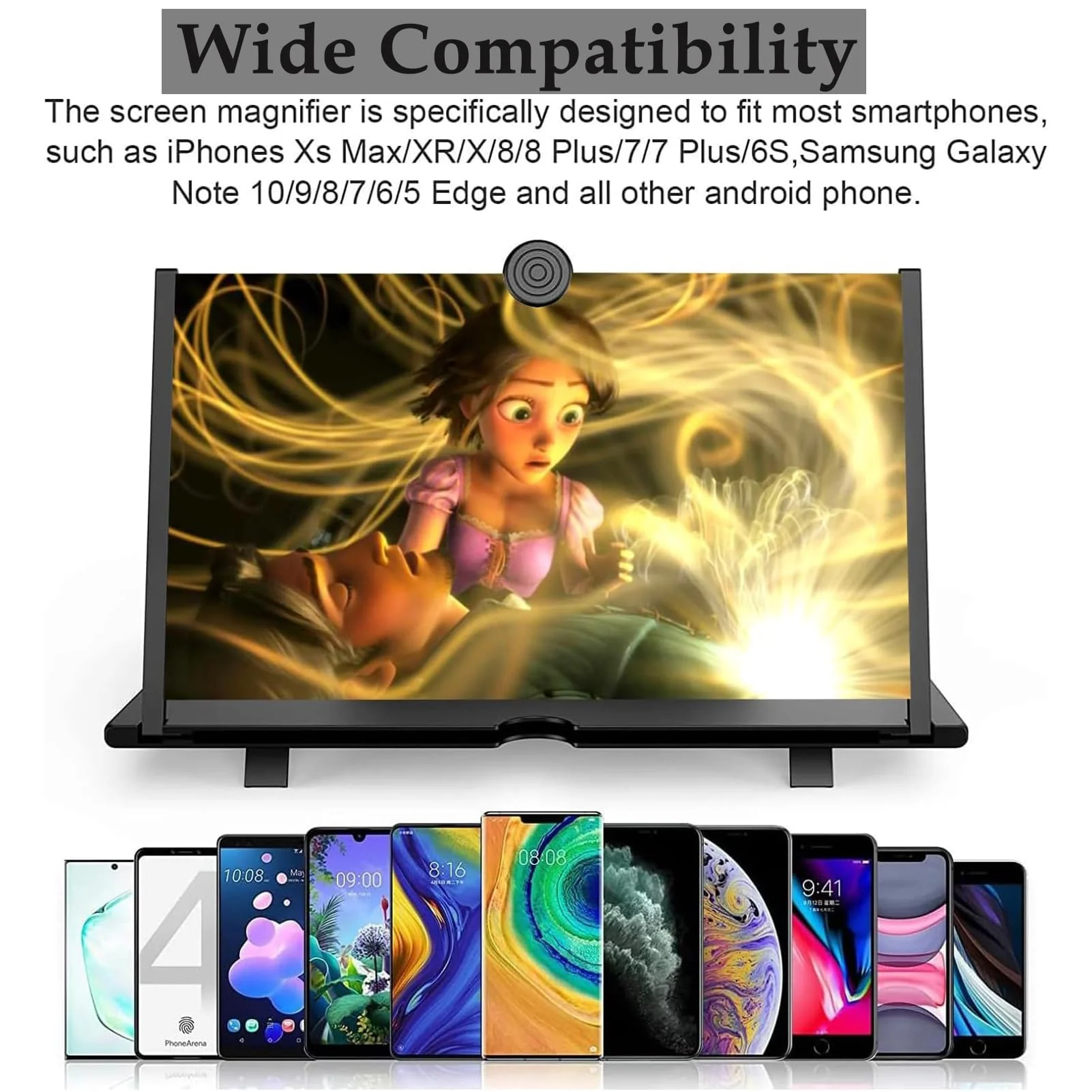 16” Screen Magnifier for Cell Phone,Phone Screen Amplifier 3D HD Mobile Phone Screen Magnifying Enlarger for Movies Videos Games, Screen Amplifier–Fit for All Smartphones - Image 5