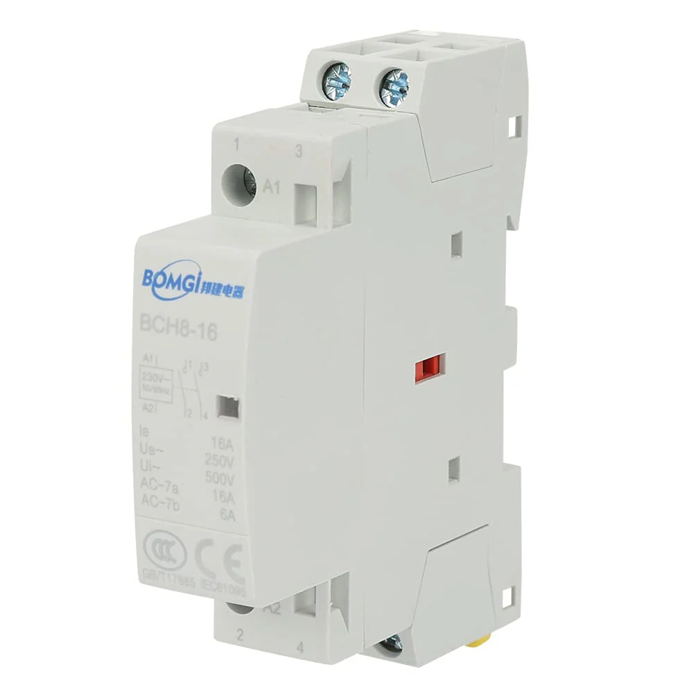 16A 2P DIN Rail AC Contactor, 220V/230V 60Hz DIN Rail Household AC Contactor 220V/230V 50/60HZ DIN Rail Household AC Contactor