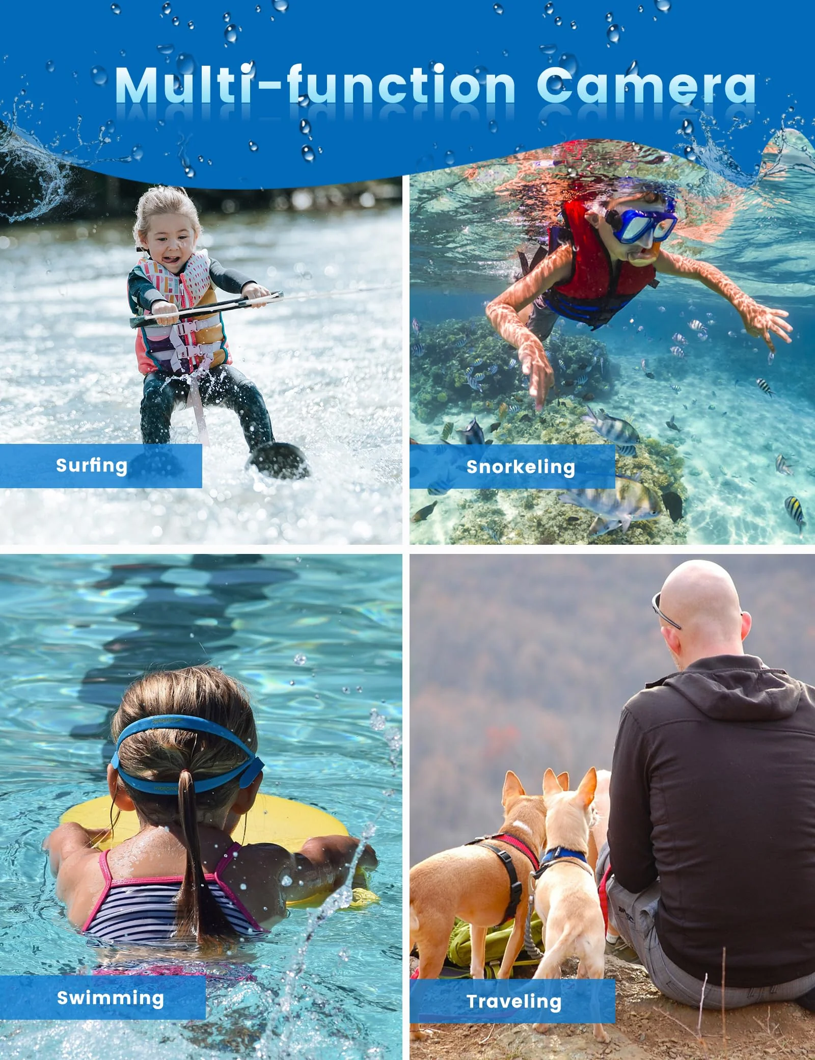16FT Underwater Camera with Floating Strap and 32G Card, 30MP 18X Zoom Rechargeable Waterproof Camera for Snorkeling Swimming - Image 6