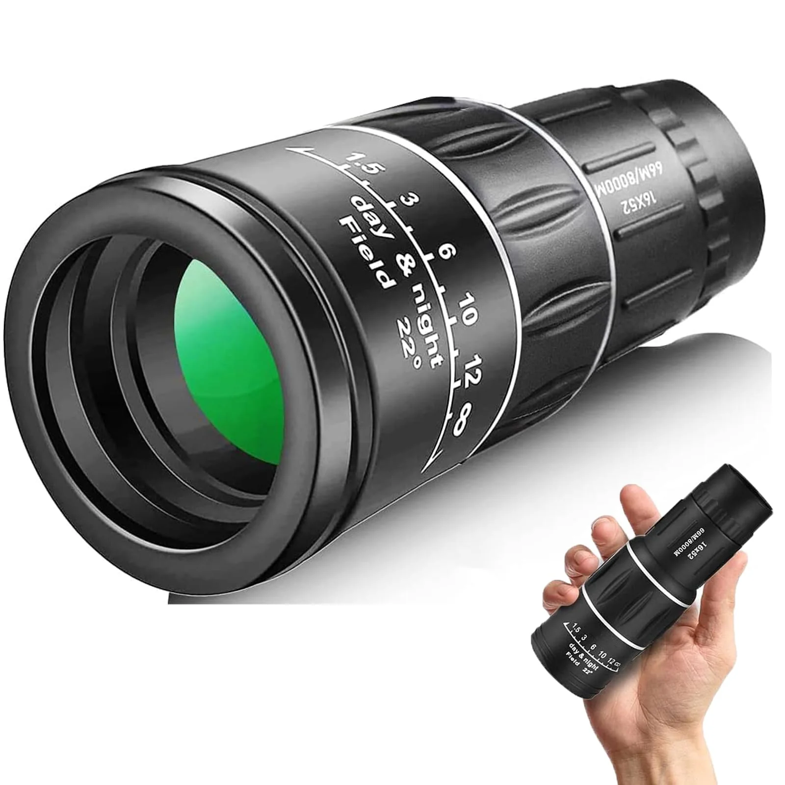 16X52 Mini Monocular Telescope High Powered for Adults, Birthday Gifts for Men Dad Him Husband Teen Boys, BAK4 & FMC Prism Scope for Birdwatching Outdoors Hunting, Cool Gadgets for Men 16×52