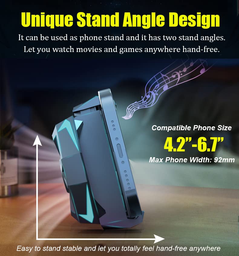 17 in 1 Universal Mobile Phone Cooler Radiator with LED Light Cell Phone Cooling fan, 2pcs L2R2 Mobile Game Controllers Triggers for PUBG/Fortnite/Call of Duty and 12pcs Finger Gloves Sleeves - Image 5