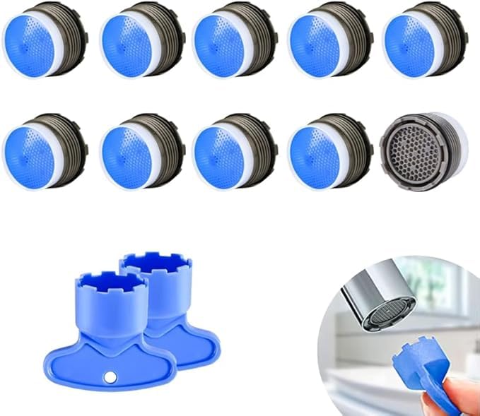 18.5 mm Pack of 10 Tap Aerator Tap Strainer Aerator Spray Attachment Kitchen Sink Aerator Aerator Aerator Insert Suitable for Most Taps Blue 18.5