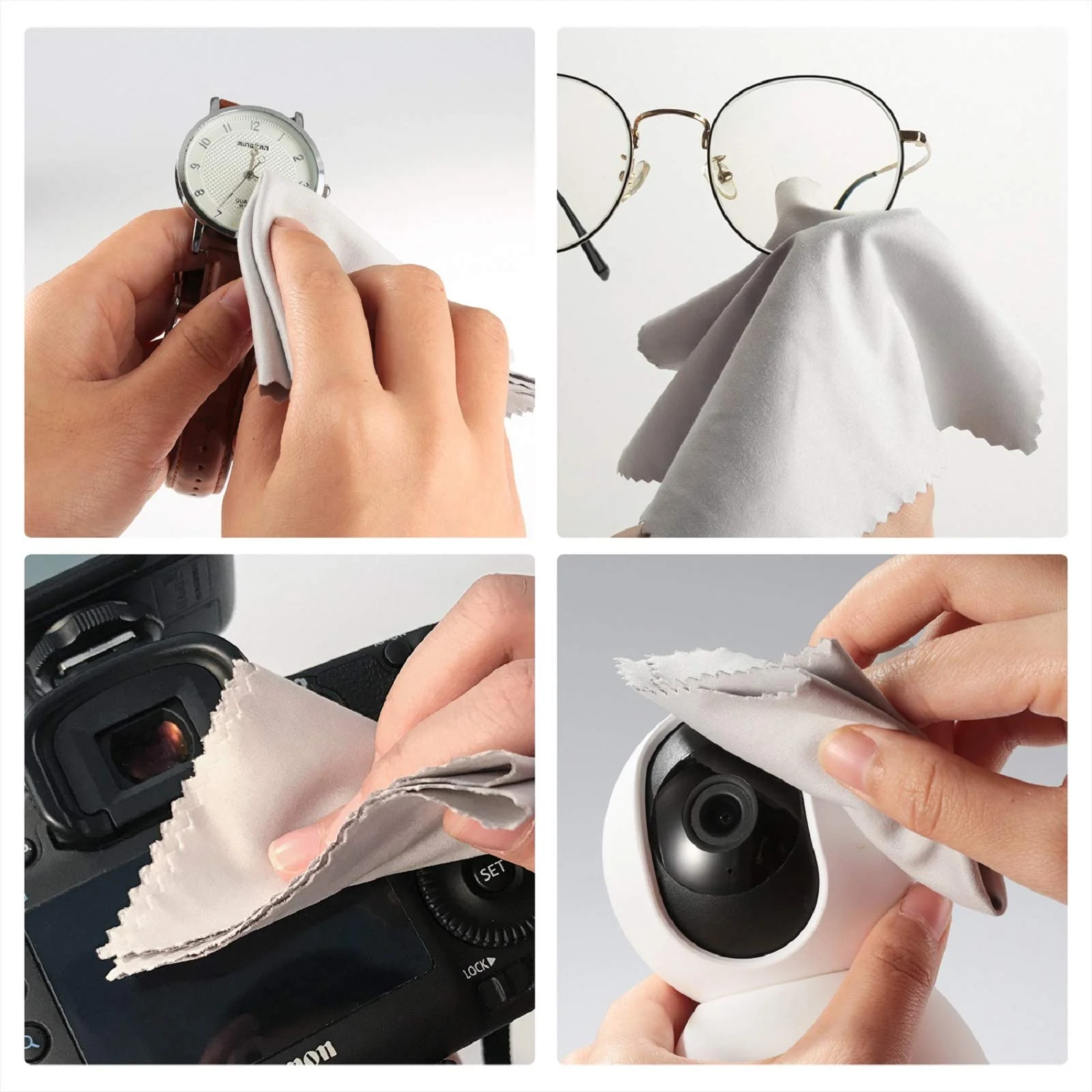 18 Pack Premium Microfiber Cleaning Cloths, Lintfree Fiber Cleaning Cloth for Cleaning Lenses, Glasses, Glass, Screens, Cameras, Cell Phone, Eyeglasses, LCD TV Screens, Tablets and More … … 18 PACK - Image 3