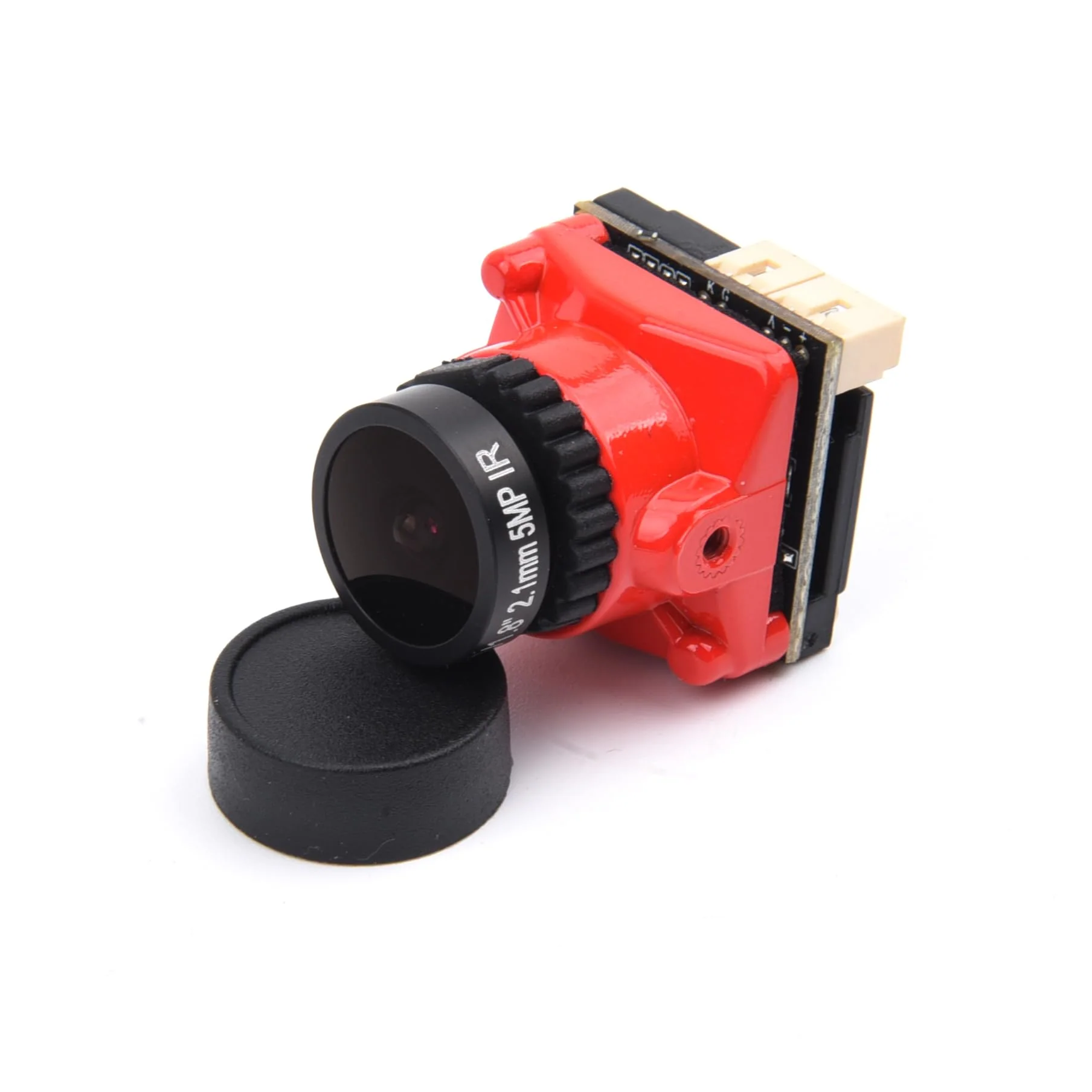 1800TVL FPV Camera Mini 2.1mm Lens 1/1.8 Camera 5V-40V PAL/NTSC Camera with OSD Internal Adjustable for RC FPV Racing Drone(Red) Red 1800TVL