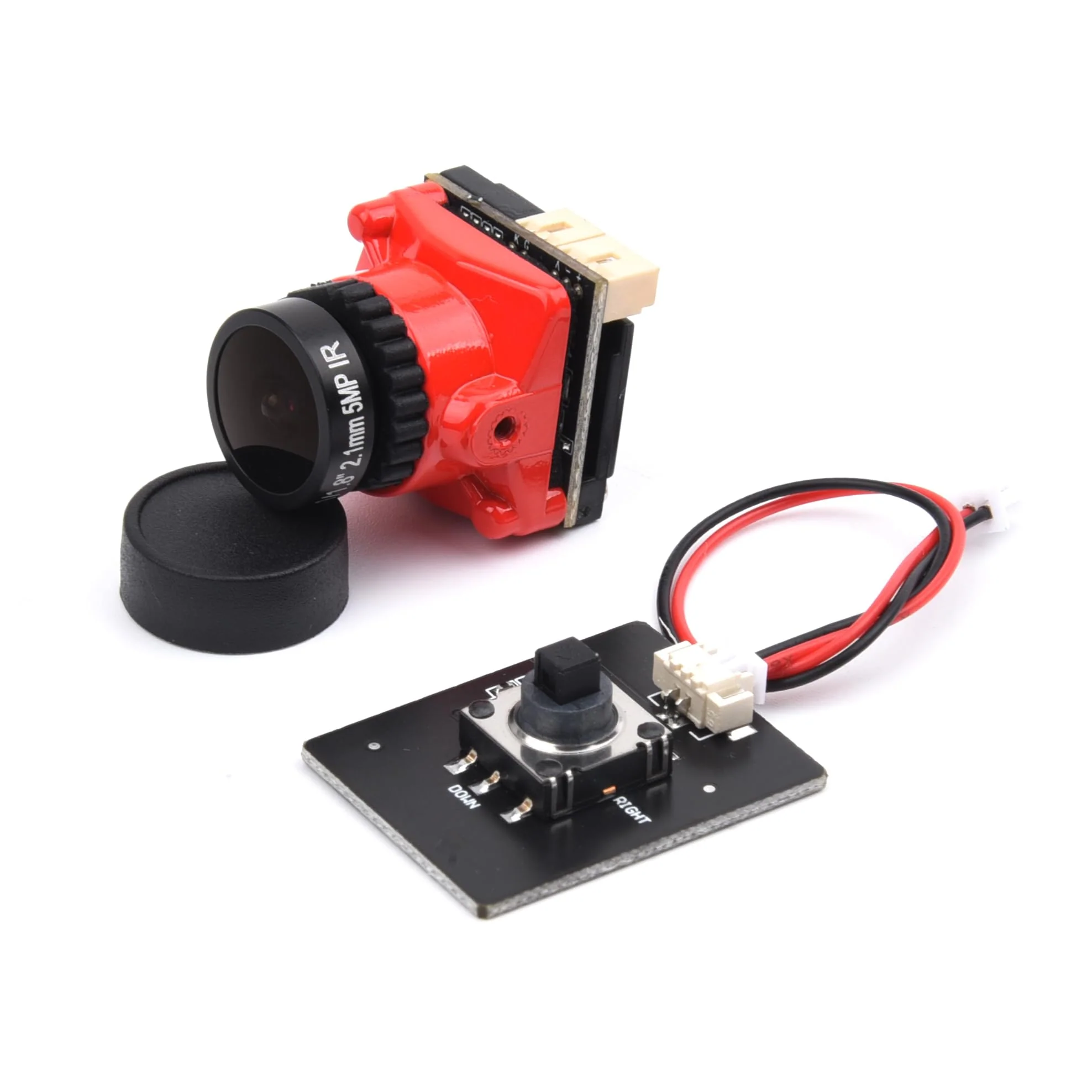 1800TVL FPV Camera Mini 2.1mm Lens 1/1.8 Camera 5V-40V PAL/NTSC Camera with OSD Internal Adjustable for RC FPV Racing Drone(Red) Red 1800TVL - Image 3