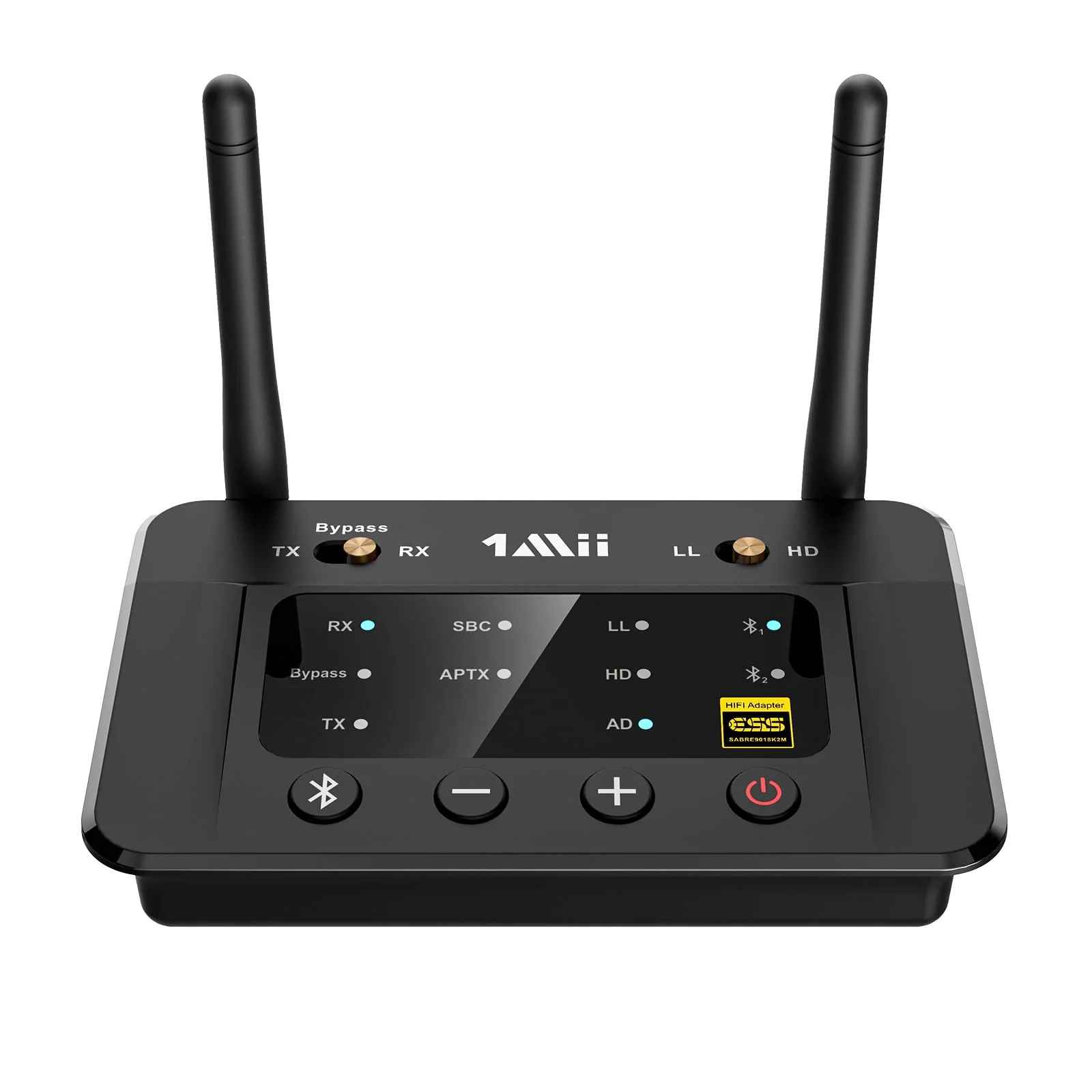 1Mii B03Pro Bluetooth 5.3 Transmitter Receiver for Home Stereo TV, HiFi Wireless Audio Adapter with Audiophile DAC & AptX HD/Low Latency, Long Range, Optical RCA AUX 3.5mm Outputs/Inputs Black1