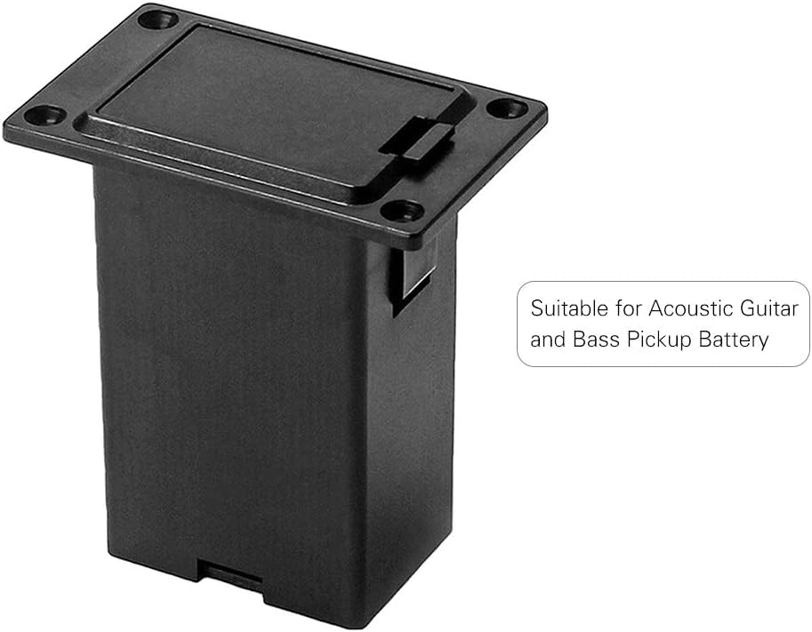 1Set Black Guitar Pickup Battery Box,Battery Guitar Case,Acoustic Guitar Pickup Parts,Case Holder Replacement for EQ Bass Accessories,Pickup Shell Cover Installed on Guitar Bass with 9V Battery Box - Image 3