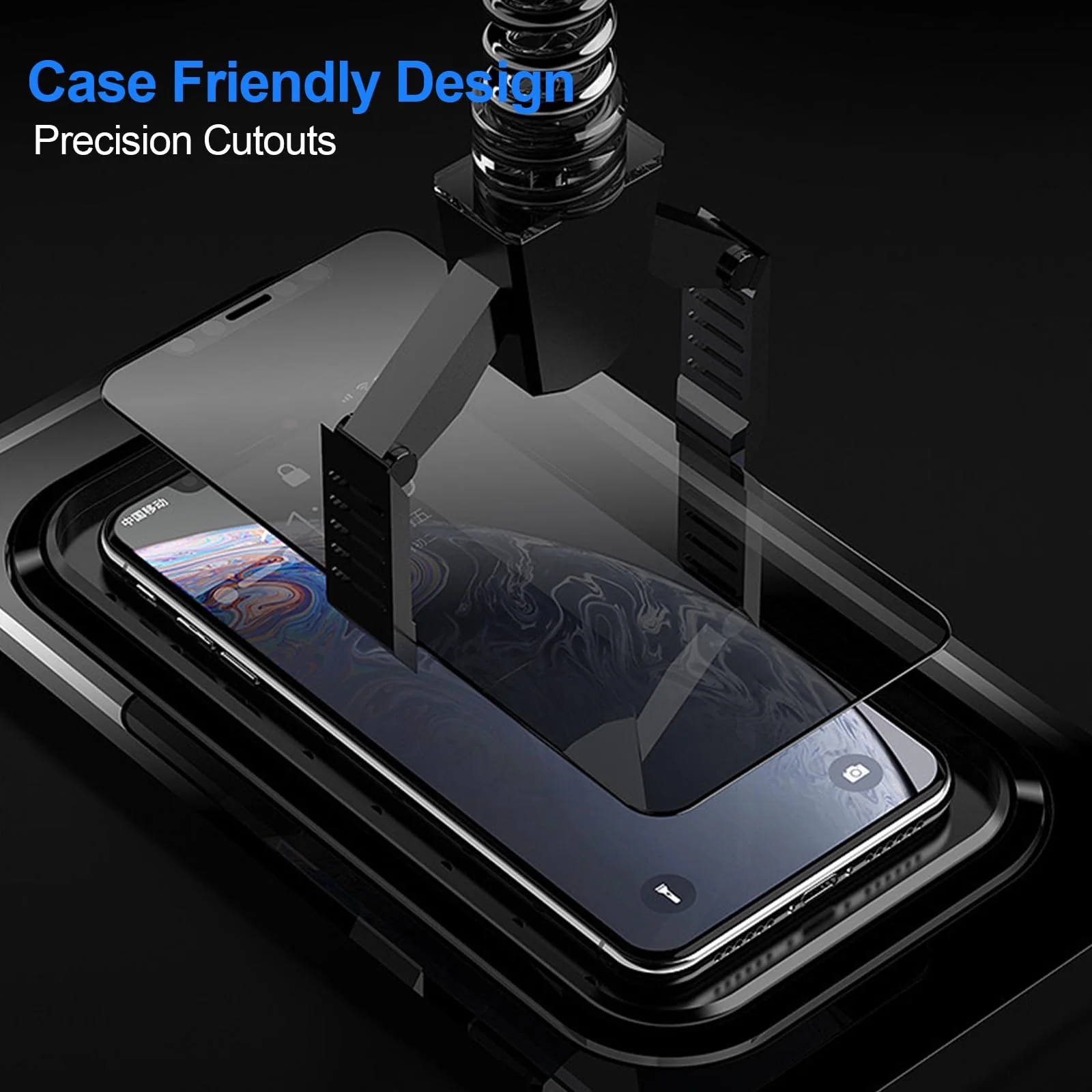 [2+2 Pack Privacy Screen Protector for iPhone 13 with Camera Lens Protector, 6.1 Inch Tempered Full Screen Glass Accessories, Anti-Spy, Bubble Free, Case Friendly iPhone 13 6.1'' 2+2 Privacy+Lens Screen - Image 6