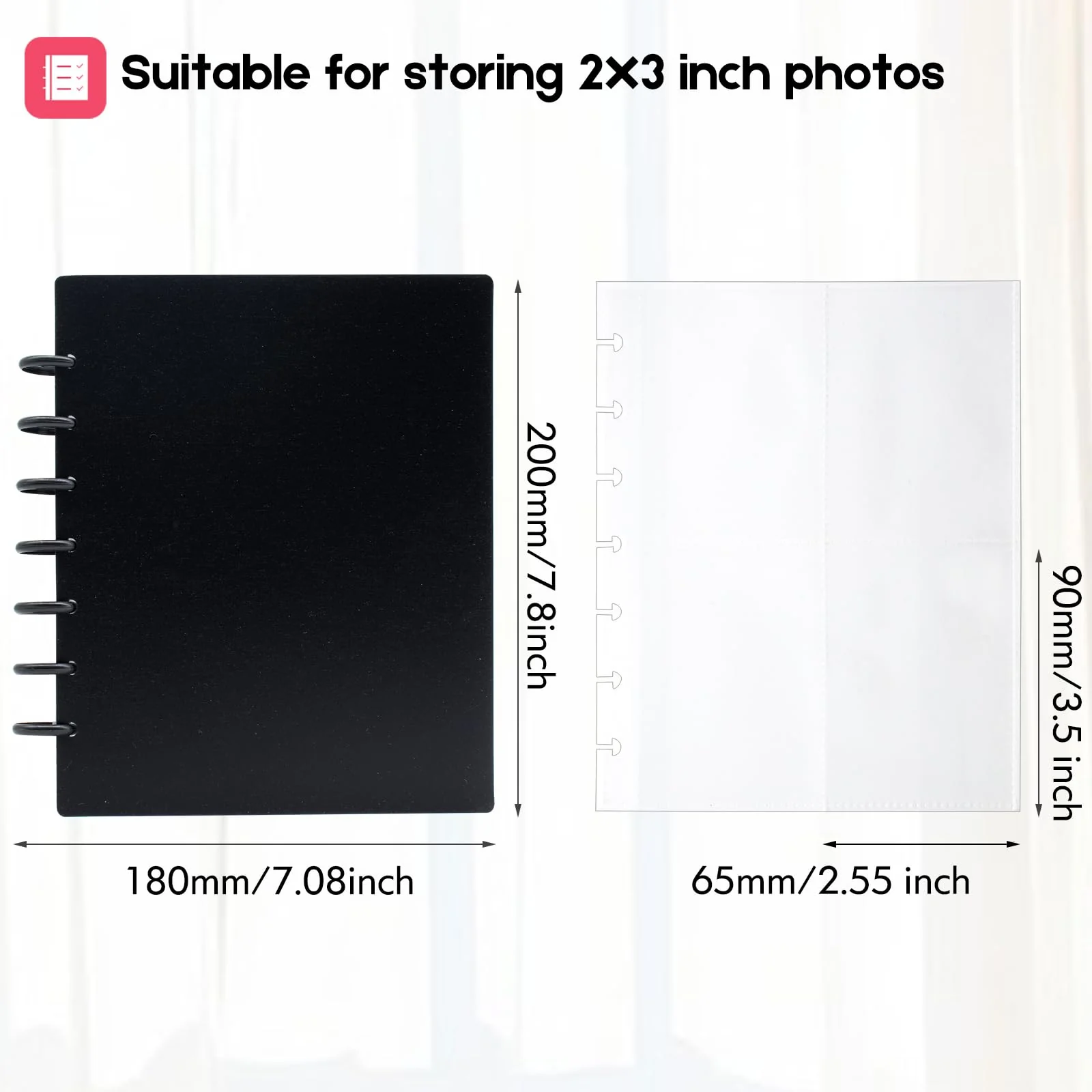 2×3 Inch Photo Album for Polaroid Fujifilm Instax Mini 11 12 9 8+ 8 7+ Instant Camera, KODAK Step/Canon IVY/HP Sprocket Color Photo Printer with 20Pcs Inner Pages (White) White - Image 2