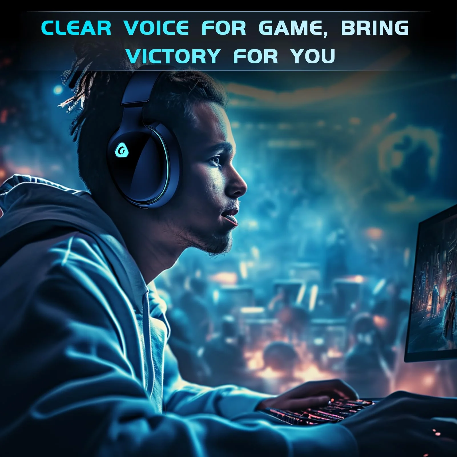 2.4GHz Wireless Gaming Headset for PC, PS4, PS5, Mac, Nintendo Switch, Bluetooth 5.2 Gaming Headphones with Noise Canceling Microphone, Stereo Sound, ONLY 3.5mm Wired Mode for Xbox Series-Black Black - Image 8