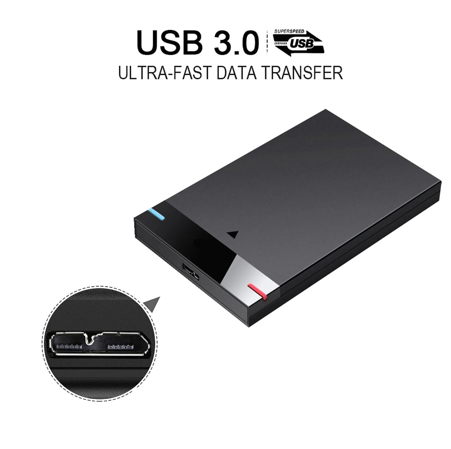 2.5'' 750GB Ultra Slim Portable External Hard Drive USB3.0 HDD Storage for PC, Desktop, Laptop, MacBook, Chromebook, Xbox One - Image 4