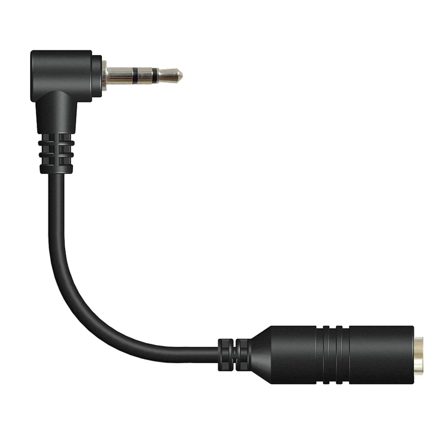 2.5mm Male to 3.5mm Female Adapter, 3.9inch Headphone Audio Cable 90 Degree Right Angle Connector Cord for Headset Earphone to Telephone and Cordless Phones with 2.5mm Headset Jack