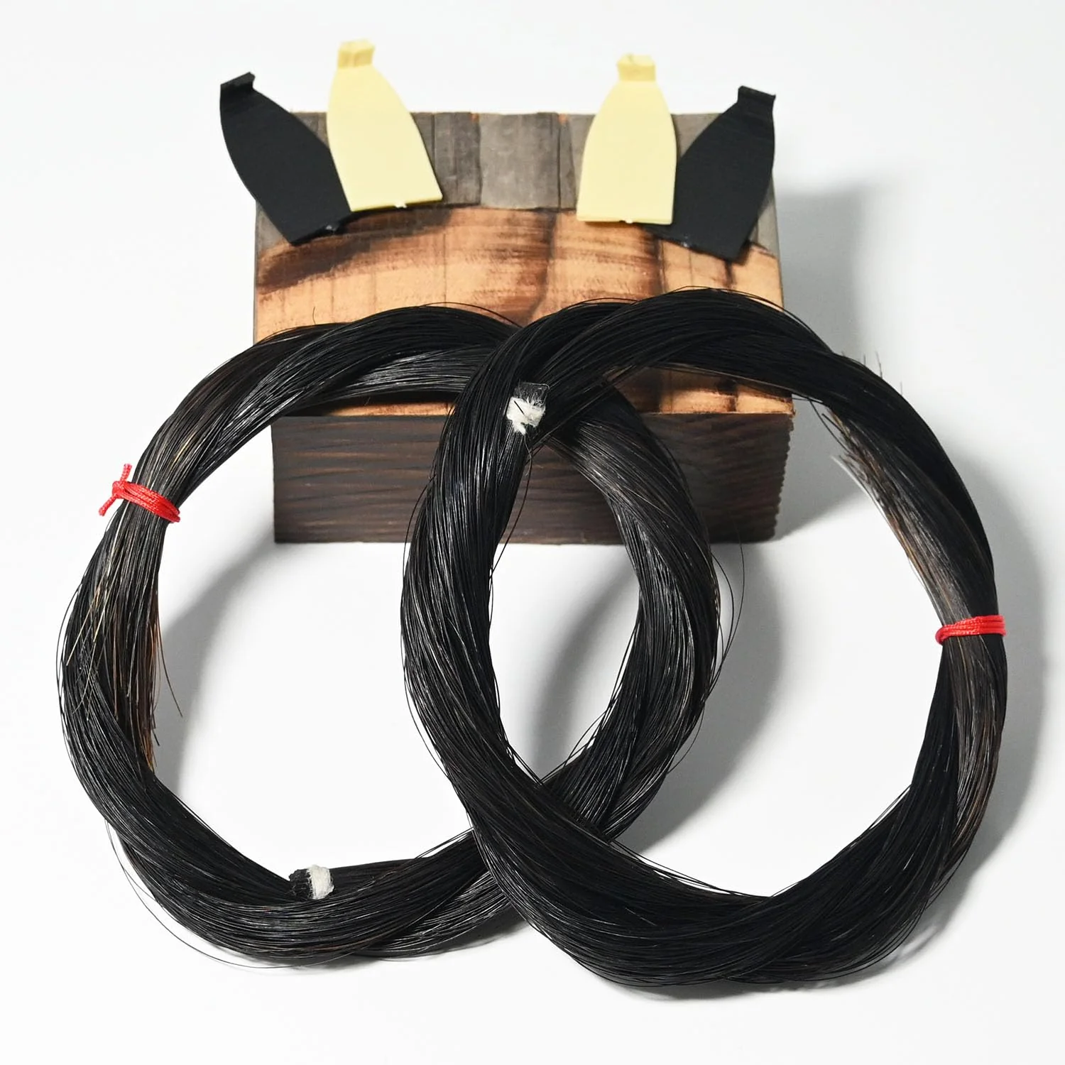 2 Hanks Black Mongolian Horse Hair for Bass Bows 31'' Bass Bow Hair Replacement kit