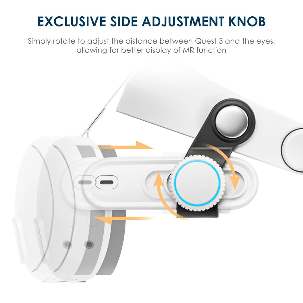 2-in-1 Halo Elite Head Strap Compatible with Meta Quest 3 Experience VR/MR Adjustable Knob Oculus Quest3 Accessories - Image 2