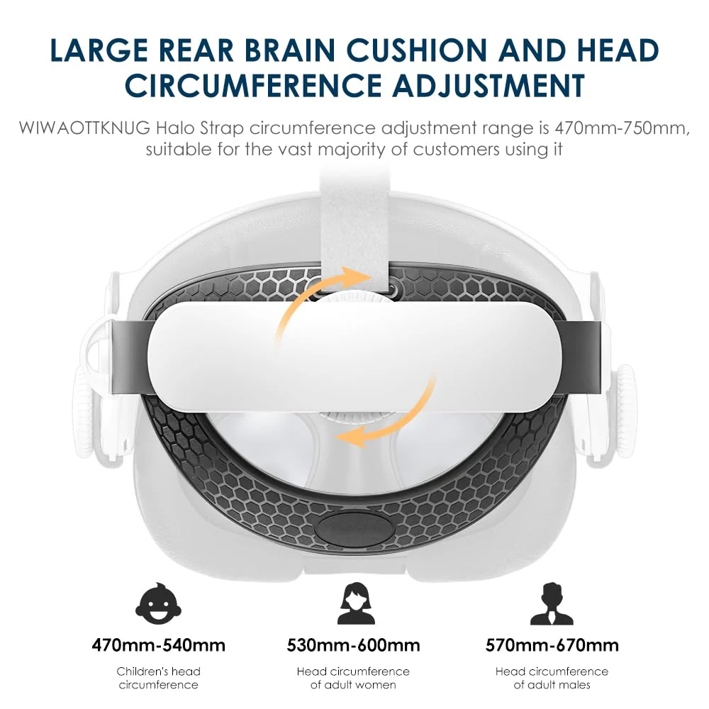 2-in-1 Halo Elite Head Strap Compatible with Meta Quest 3 Experience VR/MR Adjustable Knob Oculus Quest3 Accessories - Image 3