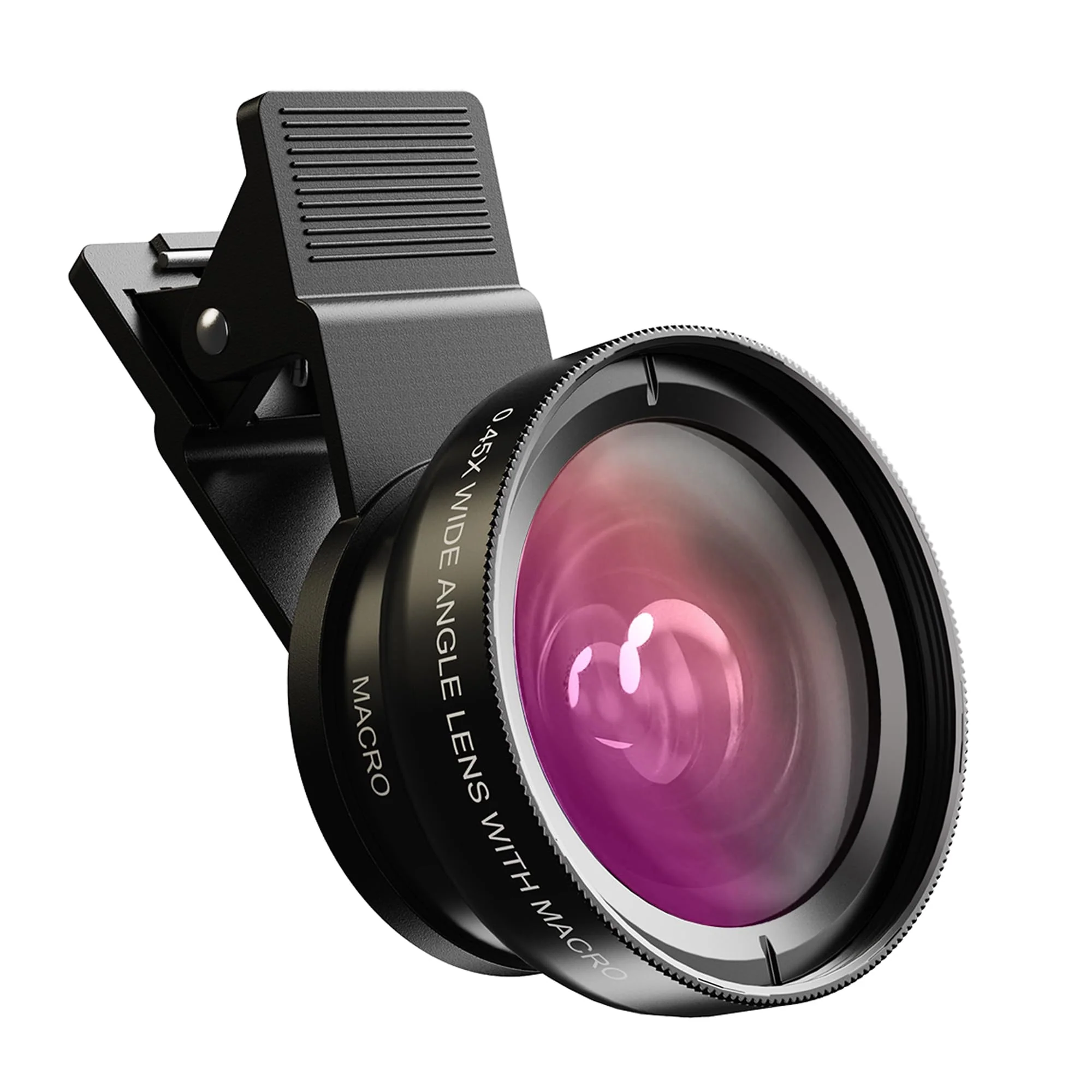 2 in 1 Phone Camera Lens Kit for iPhone and Android, 12.5X Macro Lens and 0.45X Wide Angle Lens Phone Lens Attachment with Travel Bag 0.45W
