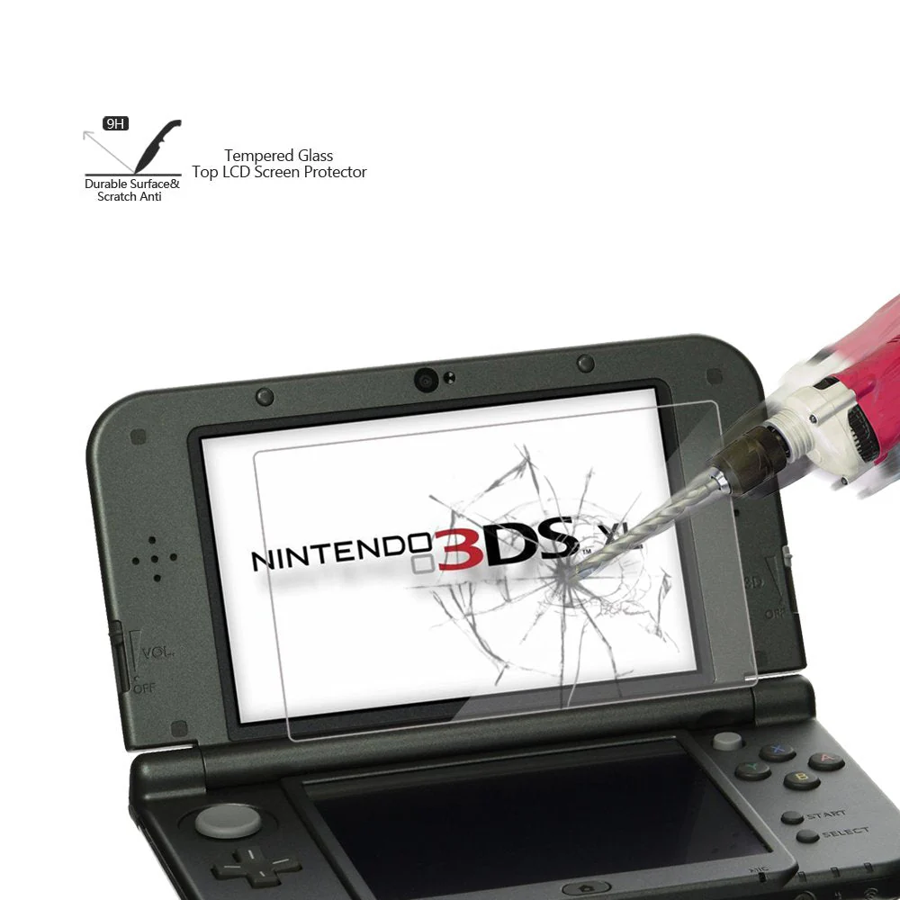 (2 in 1) Tempered Glass Screen Protector + HD Clear Crystal PET Screen Protective Filter Compatible with 3DS XL/New 3DS XL - Image 2