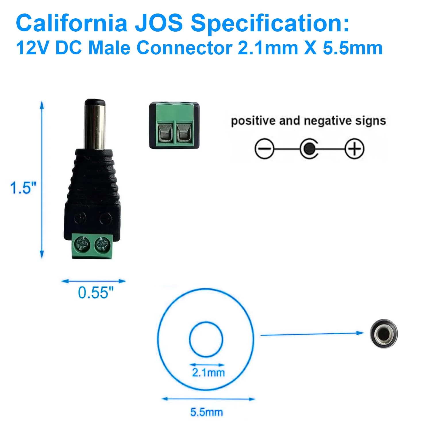 2 Male + 2 Female 12 V 2.1x5.5mm DC Power Jack Plug Adapter Barrel Connector for CCTV Security Camera LED Strip 2 Male+2 Female connector - Image 5