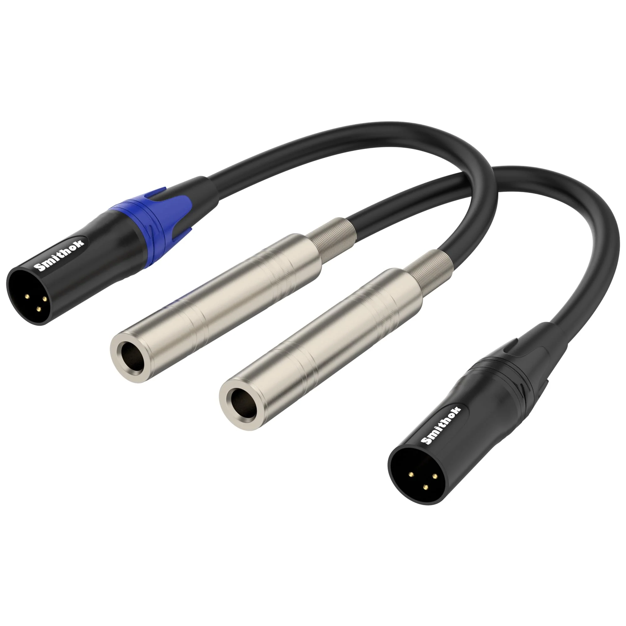 2 pack 1/4 to XLR Cable,Balanced 1/4" Female to XLR Male Stereo Audio Adapter,XLR Male to TS/TRS Quarter inch Connector Converter Interconnect Cable - 11.8 inches (30 cm)