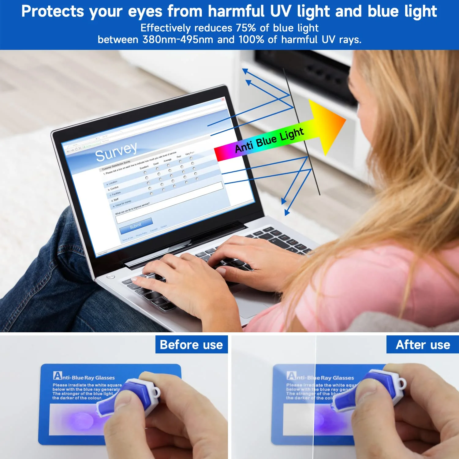 2 Pack 15.6 inch Anti Blue Light Screen Protector,Eye Protection Anti-scratch and Anti-Glare Screen Filter Film for 15.6’’ display 16:9 laptop 15.6 inch with 16:9 aspect ratio - Image 2