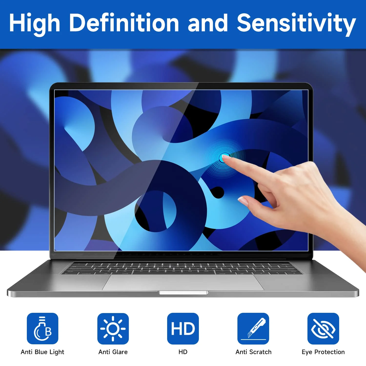 2 Pack 15.6 inch Anti Blue Light Screen Protector,Eye Protection Anti-scratch and Anti-Glare Screen Filter Film for 15.6’’ display 16:9 laptop 15.6 inch with 16:9 aspect ratio - Image 5