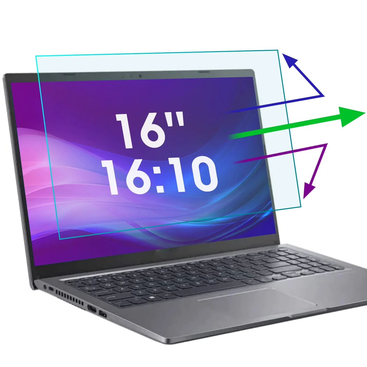 2 Pack 16 Inch Anti Blue Light Screen Protector for Lenovo/Dell/HP/ASUS/LG, Reduce Eye Strain Anti Glare Blue Light Blocking Screen Protector for 16’’ with 1920x1200 Resolution Laptop 16" 16:10 Aspect Laptop