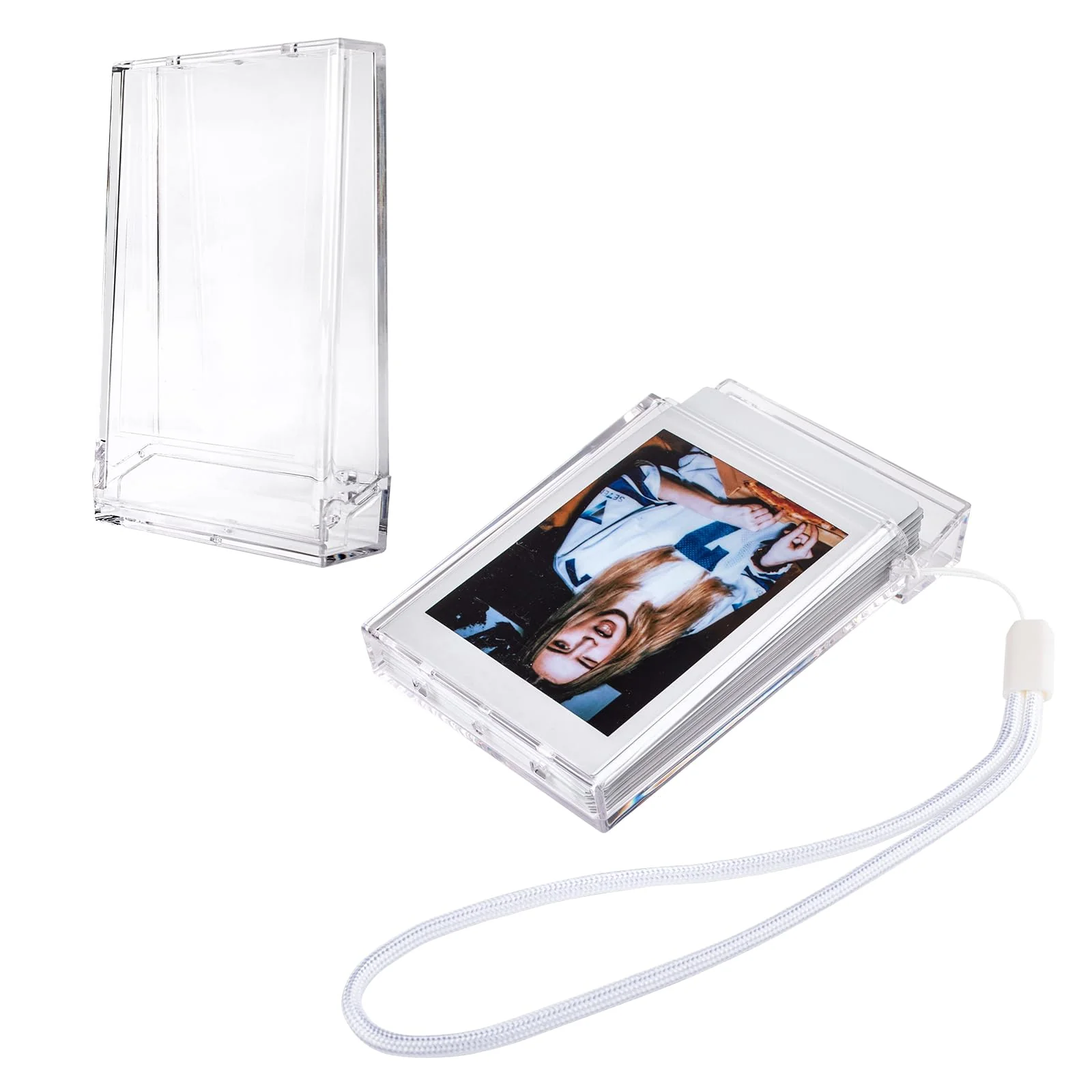 2 Pack - 2x3 Photo Storage Box, Photo Case Compatible with 3-Inch Polaroid Photos - Fujifilm Instax Mini 12 11 9 8 7 70 40 90 99 EVO Instant Film Case - Clear Crystal Clear