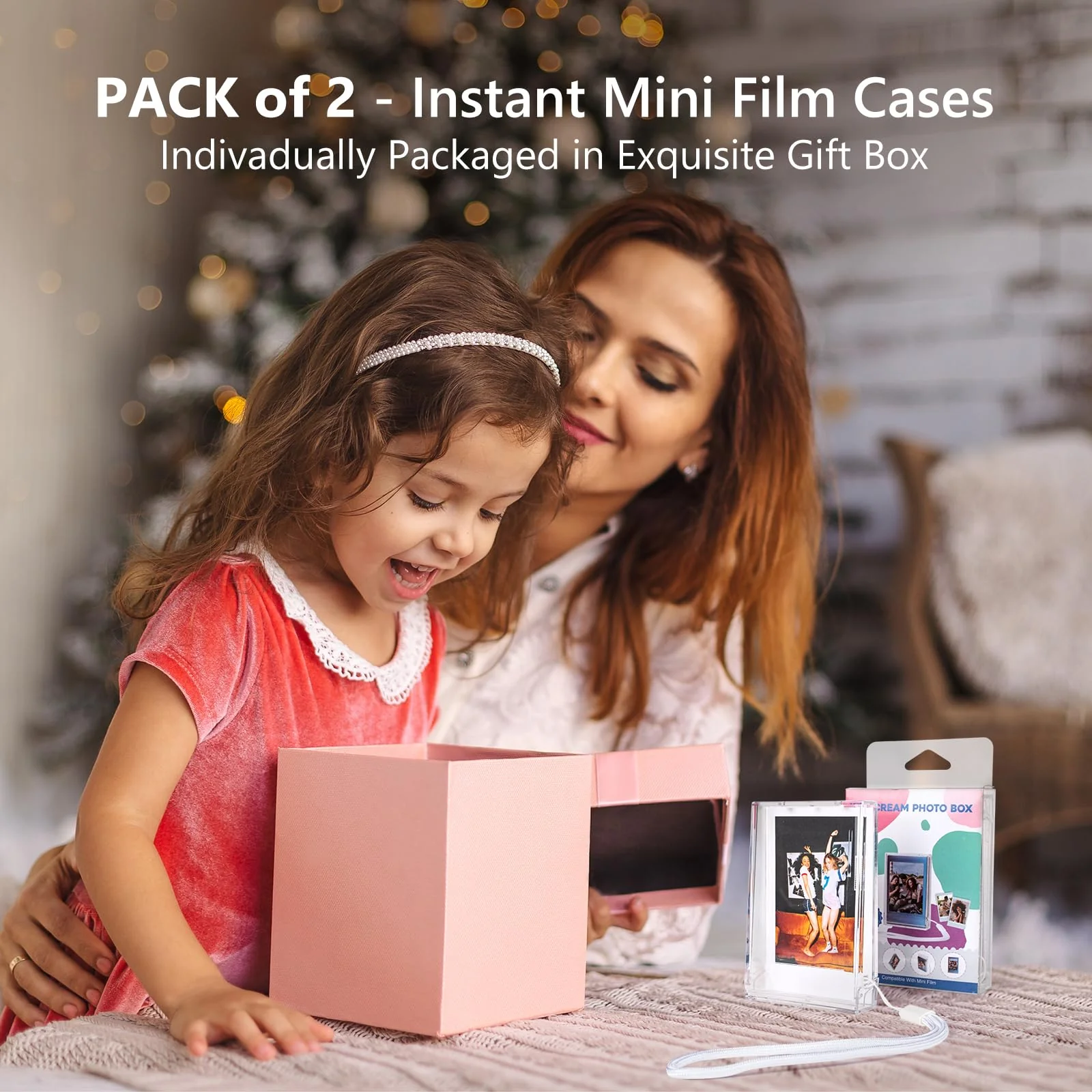 2 Pack - 2x3 Photo Storage Box, Photo Case Compatible with 3-Inch Polaroid Photos - Fujifilm Instax Mini 12 11 9 8 7 70 40 90 99 EVO Instant Film Case - Clear Crystal Clear - Image 7