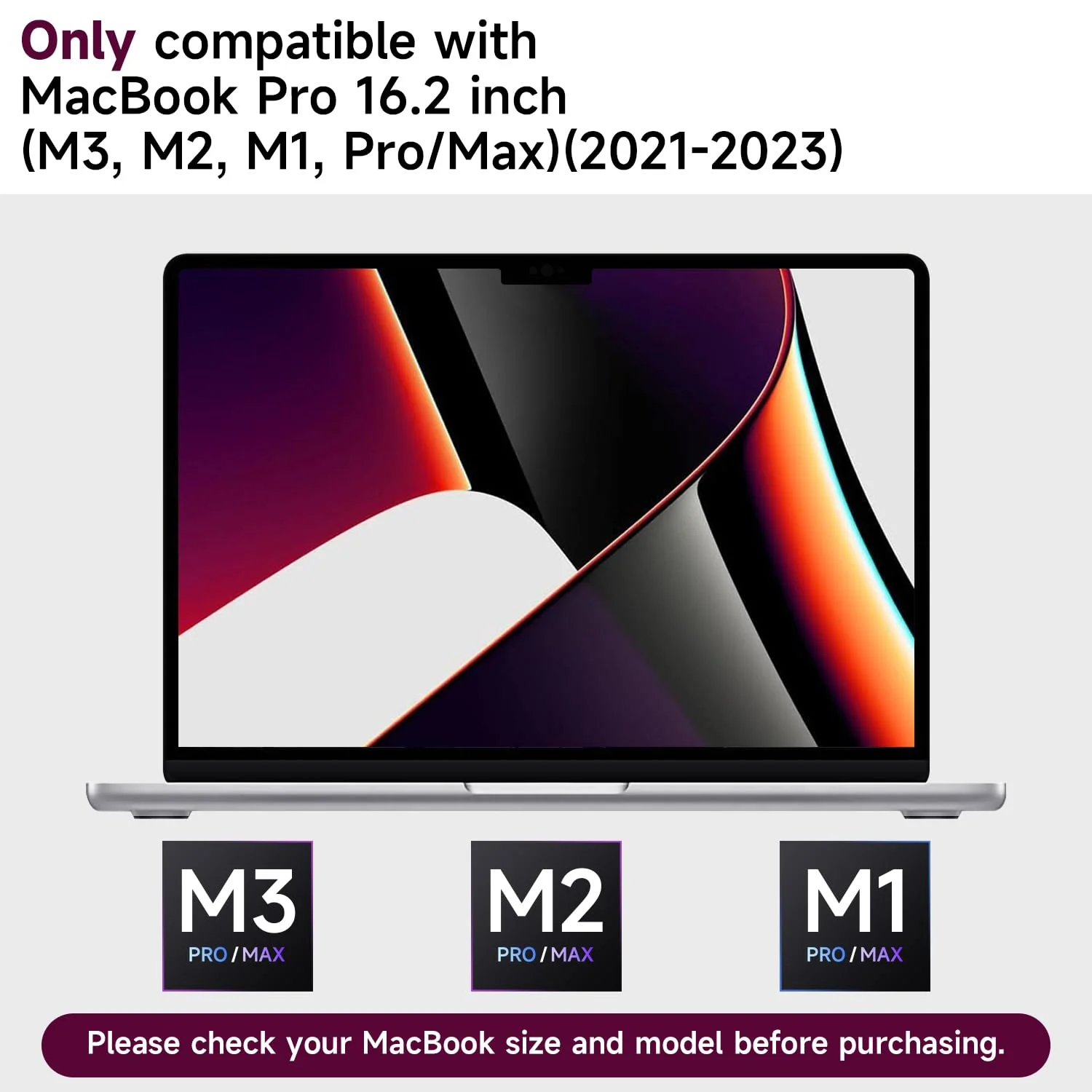 2 Pack Anti Glare Screen Protector Compatible with Macbook Pro 16 Inch (2021-2023, M1, M2, M3-A2991/A2485/A2780), Anti Scratch Matte Screen Protector MacBook Pro 16 Inch(A2485/A2780) - Image 3