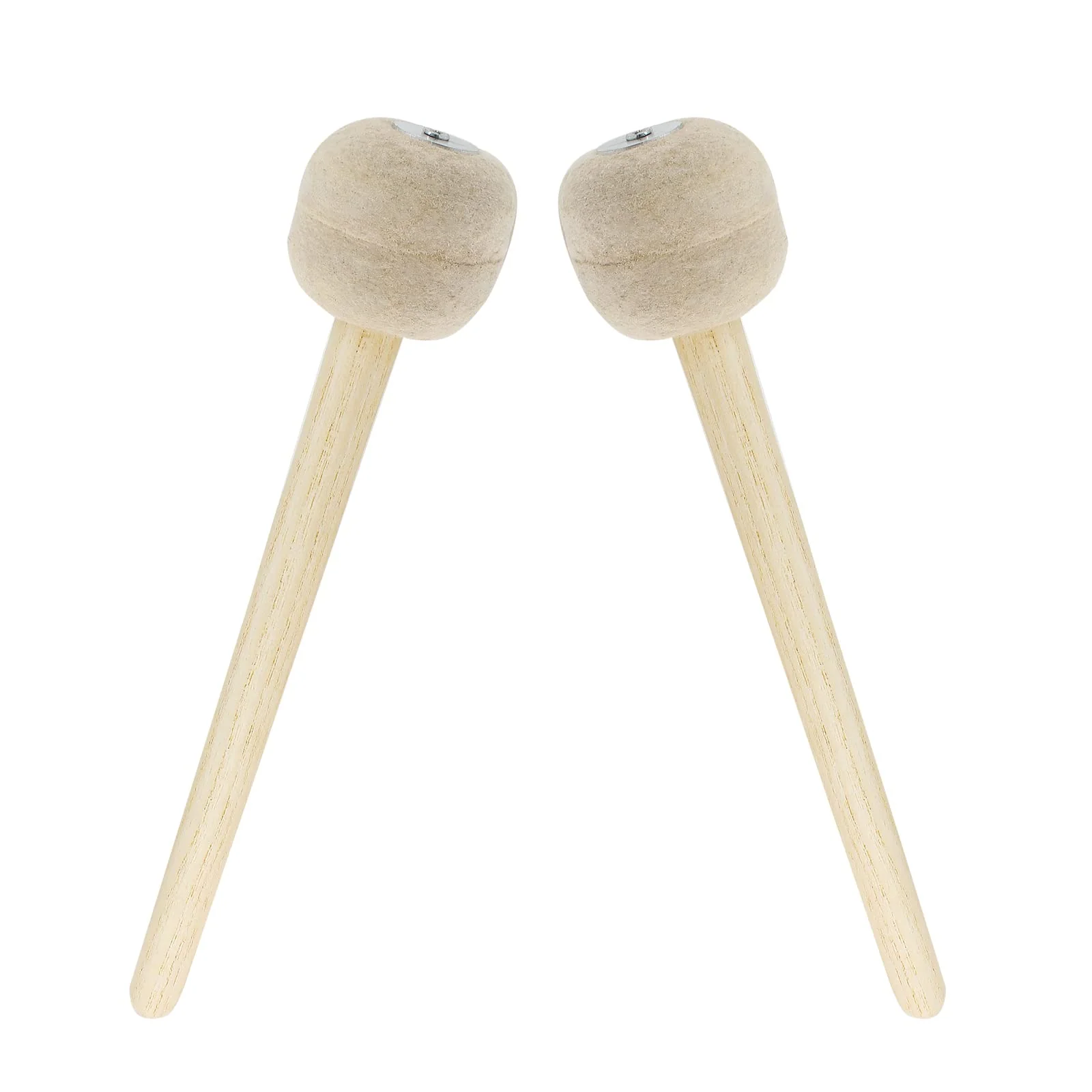 2 Pack Drum Mallet, 13" Wool Felt Drum Stick, Bass Drum Mallet Drum Stick, Anti-slip Bass Percussion Sticks, Beige