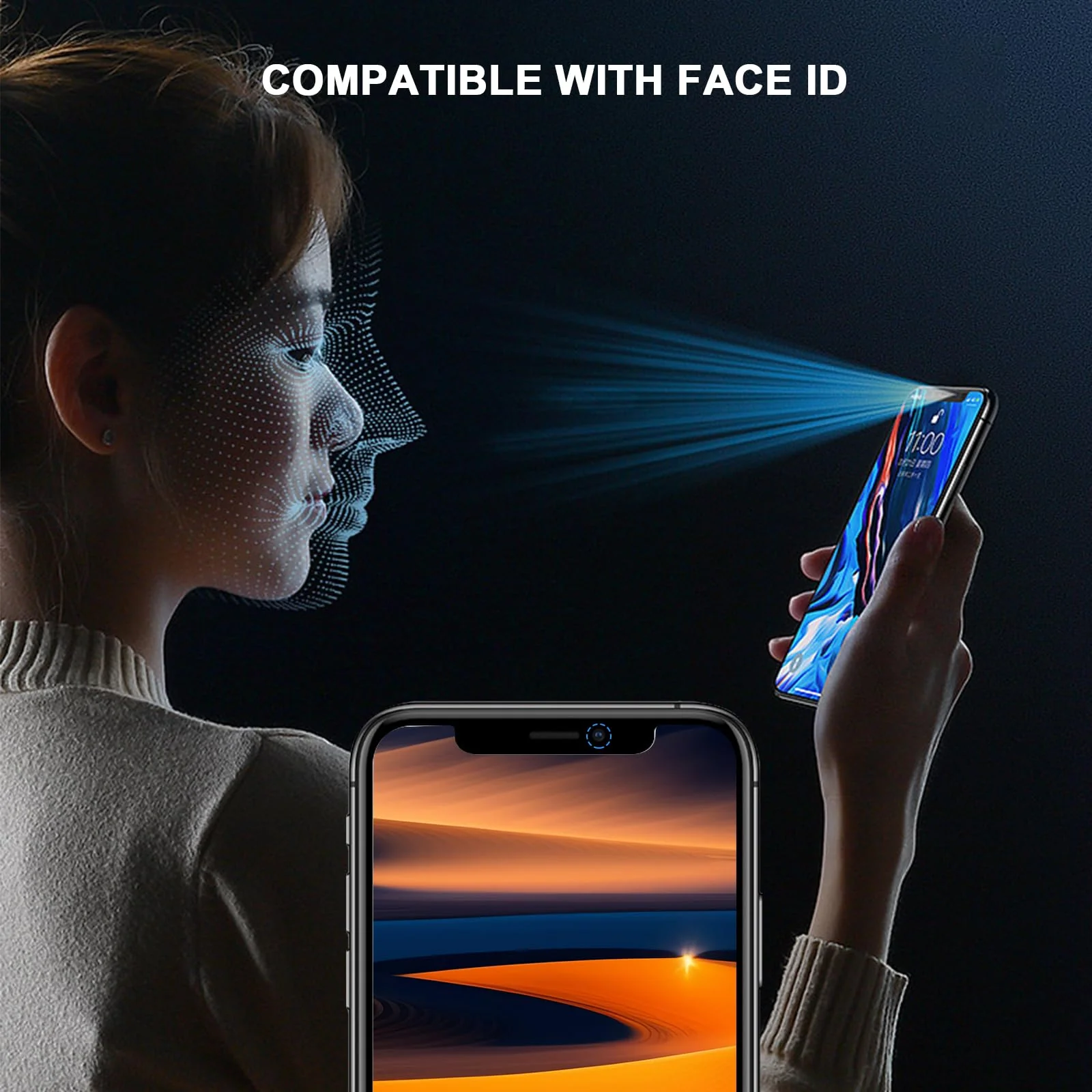 2 Pack Privacy Screen Protector for iPhone 14/iPhone 13/iPhone 13 Pro, Privacy Screen iPhone 13 6.1 Inch Tempered Full Screen Glass Film, Anti-Spy, Bubble Free, Case Friendly iPhone 14/13/13 Pro 6.1'' 2 Pack-Privacy Screen - Image 3
