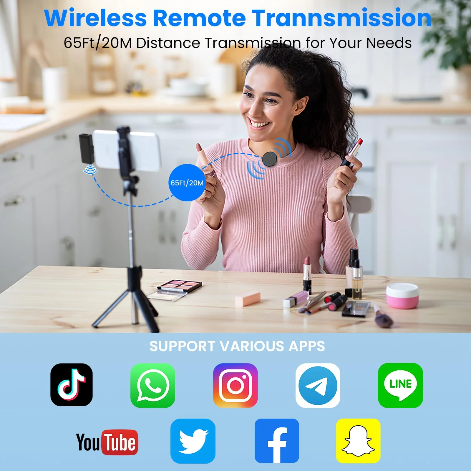 2 Pack Professional Wireless Mini Lavalier Microphone for iPhone,iPad with Charging Case- Noise Reduction Lapel Mic with Magnetic Clip for iPhone Video Recording, YouTube, Interview, TikTok, Vlog - Image 7