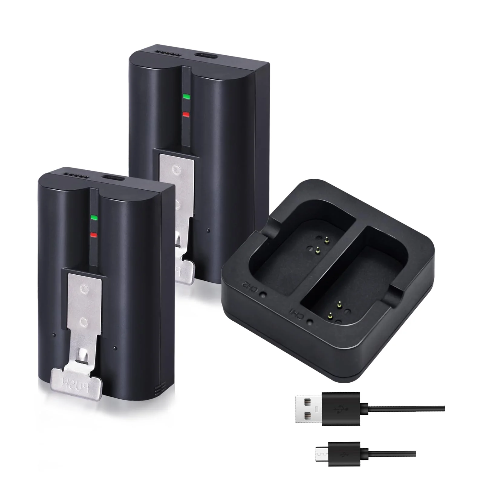 2-Pack Rechageable Lithium Ion V4 Battery 6040mAh Replacement for Ring-Doorbell Camera 2/3/4, Video Doorbell Elite, Peephole Cam, Stick Up Cam, Spotlight Cam, with Charger Station, 3.65v