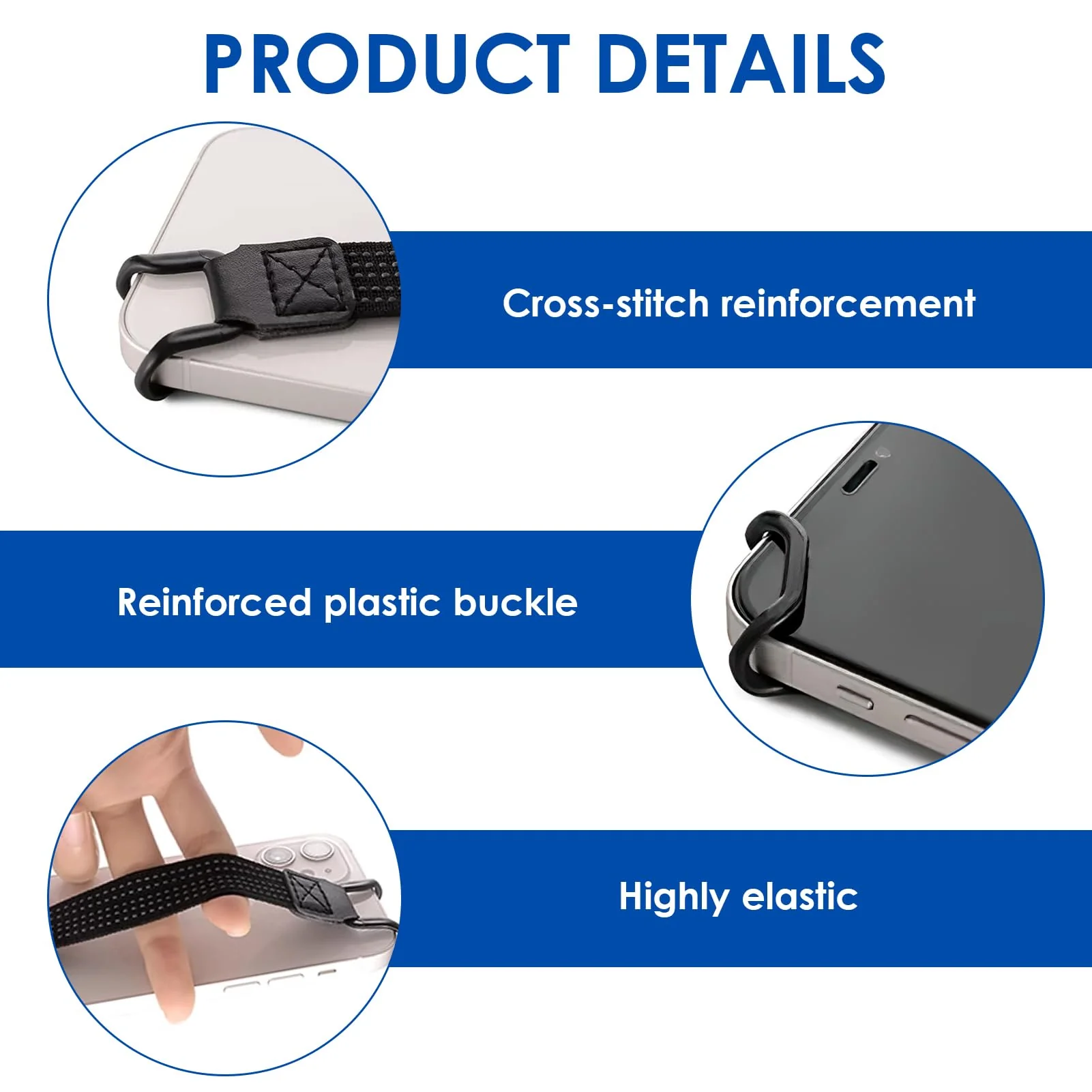 2 Pack Security Tablets Hand Strap Holder for Tablet PC, 7.6''-11'' Handle Grip High-Elasticity Bands, One-Handed Operation No-Dropping Strap Compatible with iPad/Air Kindle eReaders (Black) - Image 6