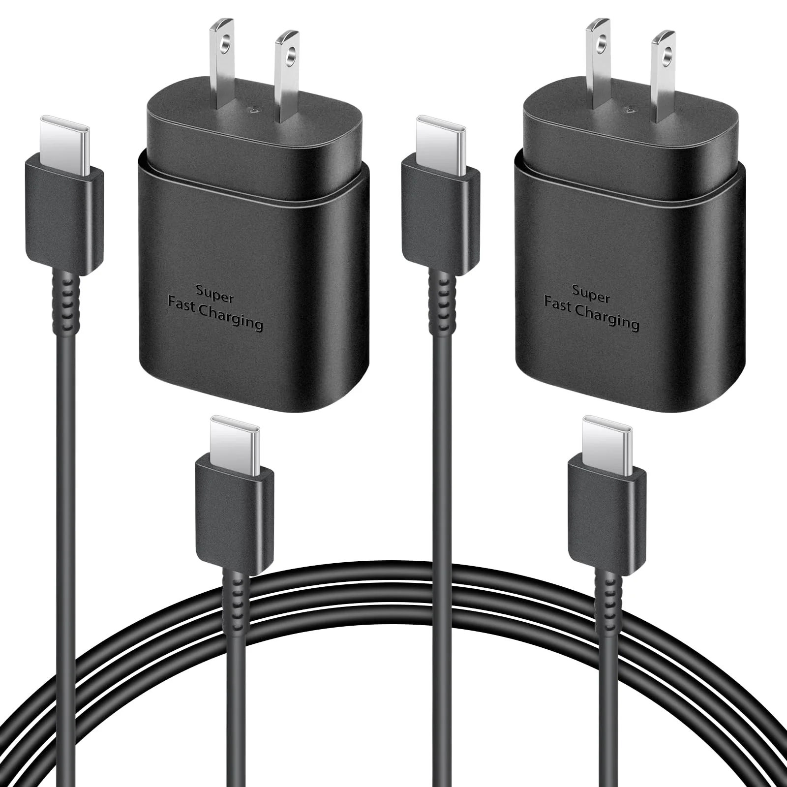 2 Pack USB C Charger, 25W Type C Charger Fast Charging with USB C to C Charger Cable 6FT Android Phone Charger for Galaxy S24 Ultra/S23+/S22/S21/S20/Phone 15/15 Plus/15 Pro Max