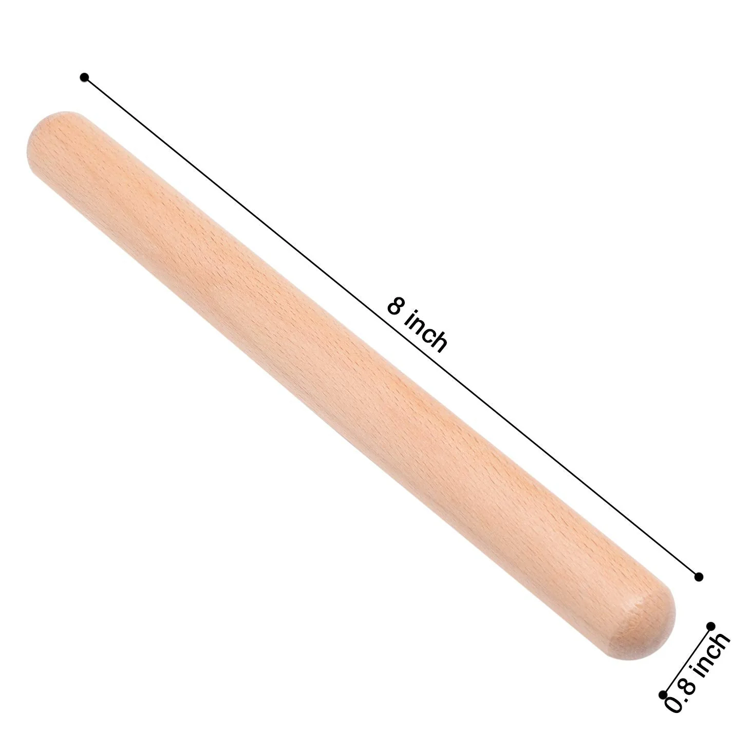 2 Pairs Classical Wood Claves Musical Percussion Instrument, 8 Inch Rhythm Natural Hardwood Sticks with a Carry Bag - Image 5
