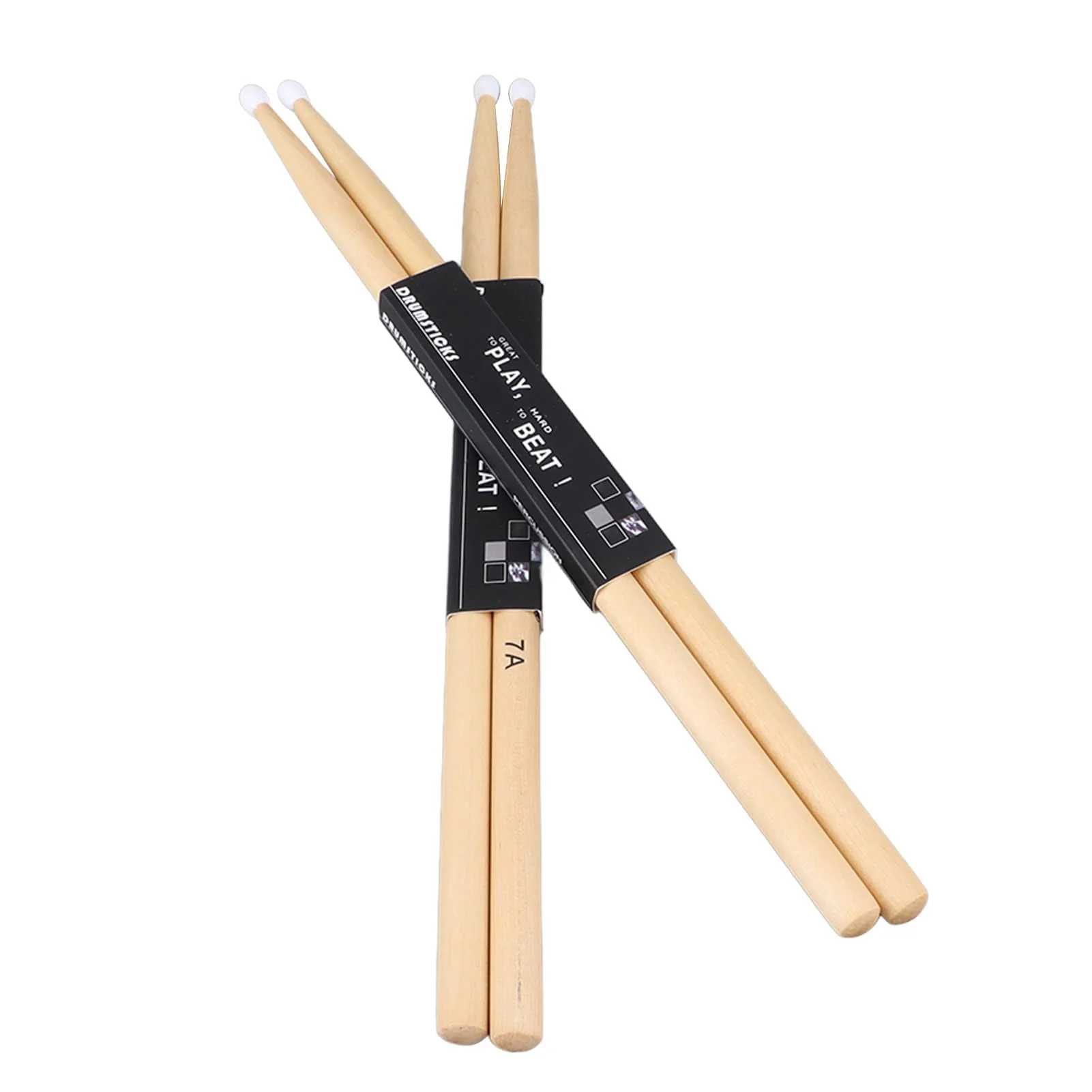 2 Pairs Drum Sticks, 7A Drum Sticks Maple Drumsticks Maple Wood Drum Sticks 7A Nylon Tip Drumstick Percussion Instrument Accessories Classic Drum Sticks for Kids and Adults Jazz Drum Electronic Drums - Image 4