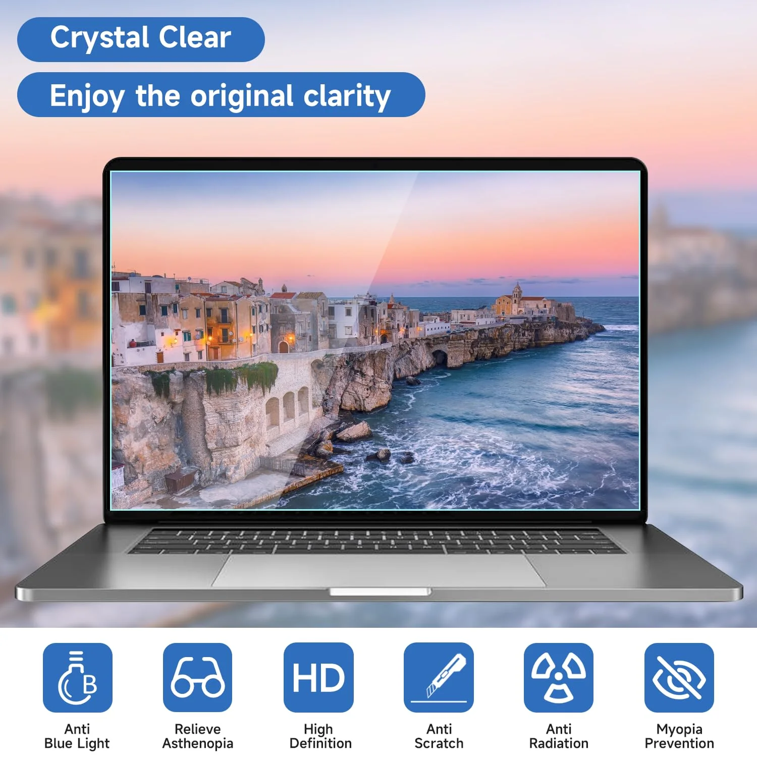 2 Pcs 14 Inch Anti Blue Light Screen Protector(16:10), Reduce Eye Strain Anti Glare Blue Light Blocking Screen Protector for HP/Dell/Acer/Asus/Samsung/Lenovo 14’’ with 16:10 Resolution Laptop 14 inch with 16:10 aspect ratio - Image 4
