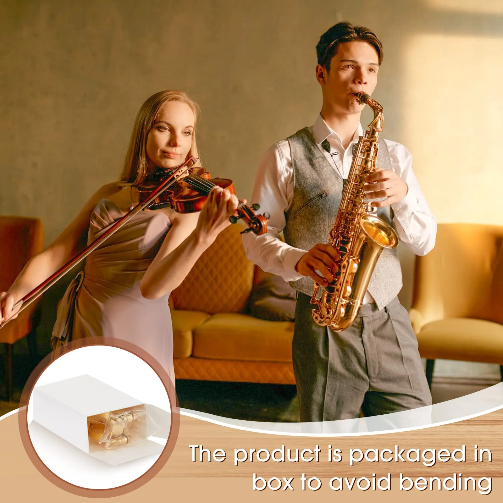 2 Pcs Alto Sax Ligature Alto Saxophone Ligature Gold Alto Saxophone Mouthpiece Ligature with Adjustable Screws Saxophone Ligature Fastener for Sax Mouthpiece Instrument - Image 6