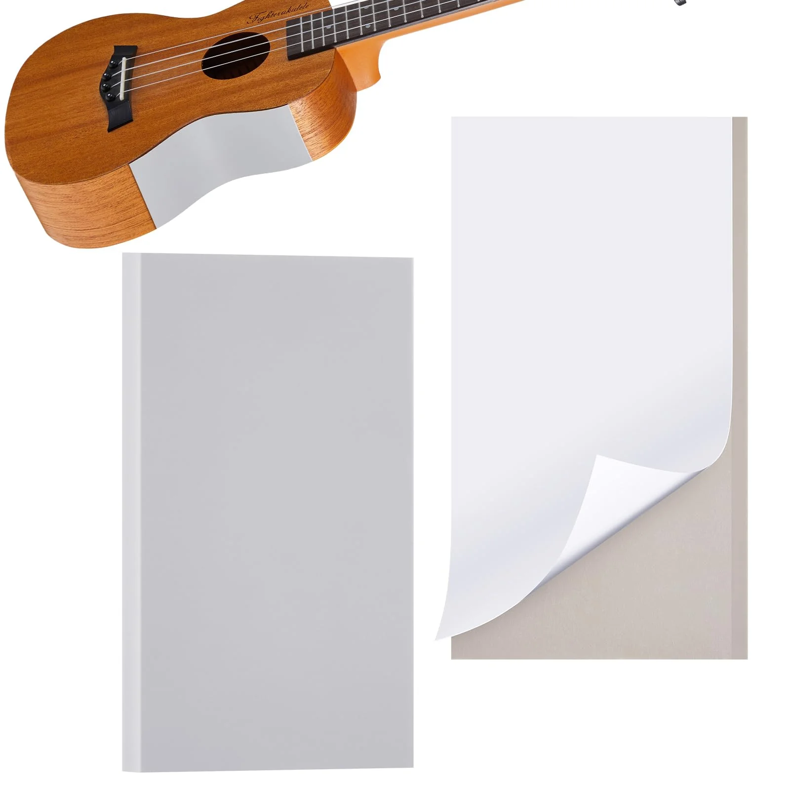 2 Pcs Guitar Non Slip Pad Keep Guitar from Sliding Guitar Accessories Self Adhesive Silicone Pads Guitar Aid for Beginners Keep Your Instrument in Place, Light Gray