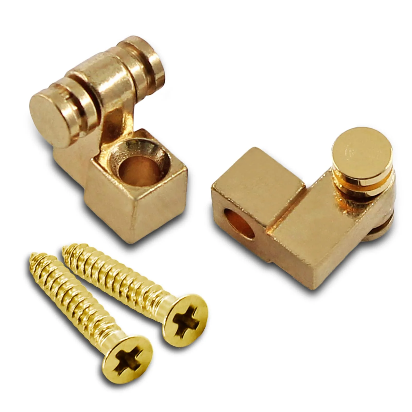 2 Pcs Guitar Roller String Tree, Gold String Tree Retainer Telecaster String Guide Bass String Retainer Screw for Tele Start(Brass)