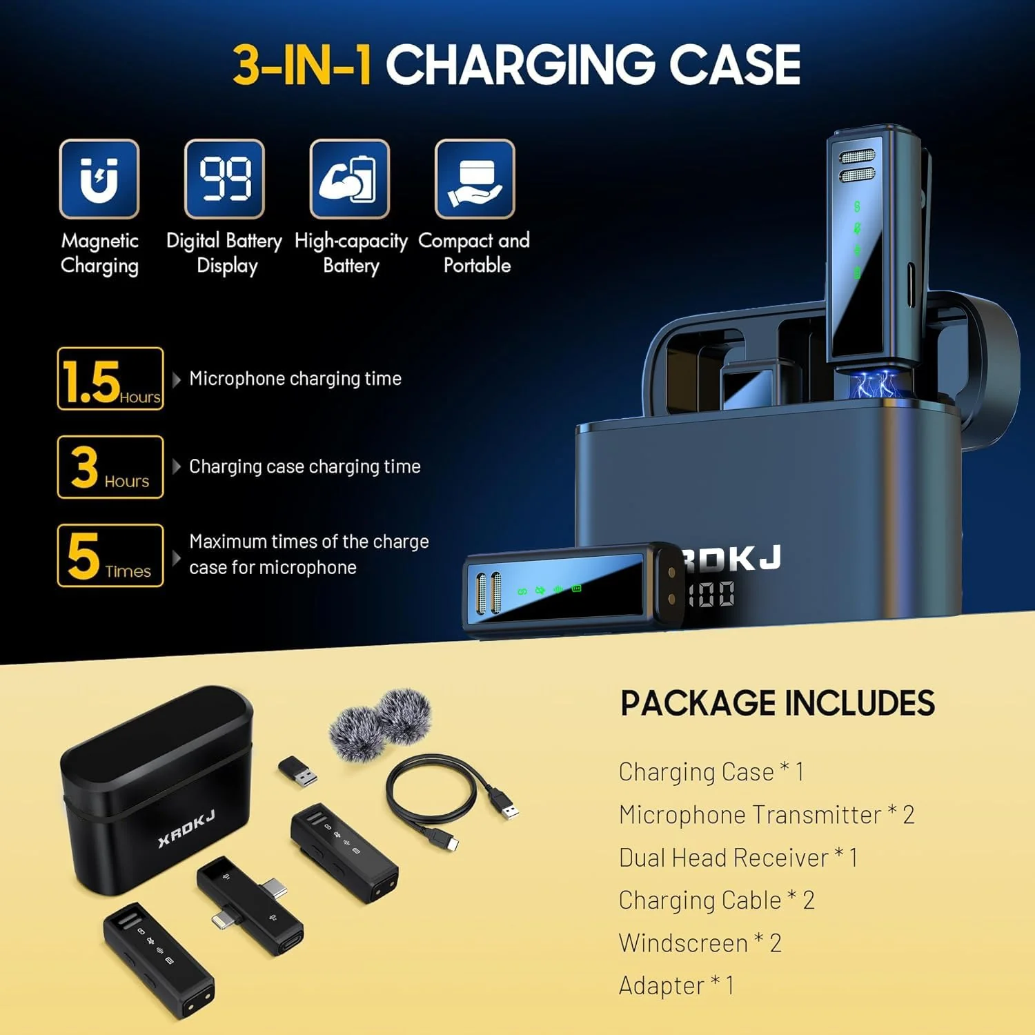 2 Pcs mini Wireless Lavalier Microphone for iPhone iPad Android PC, with Charging Case 7H Clip on Lapel Microphone Wireless for Video Recording Vlogging, YouTube, Interview - Image 5