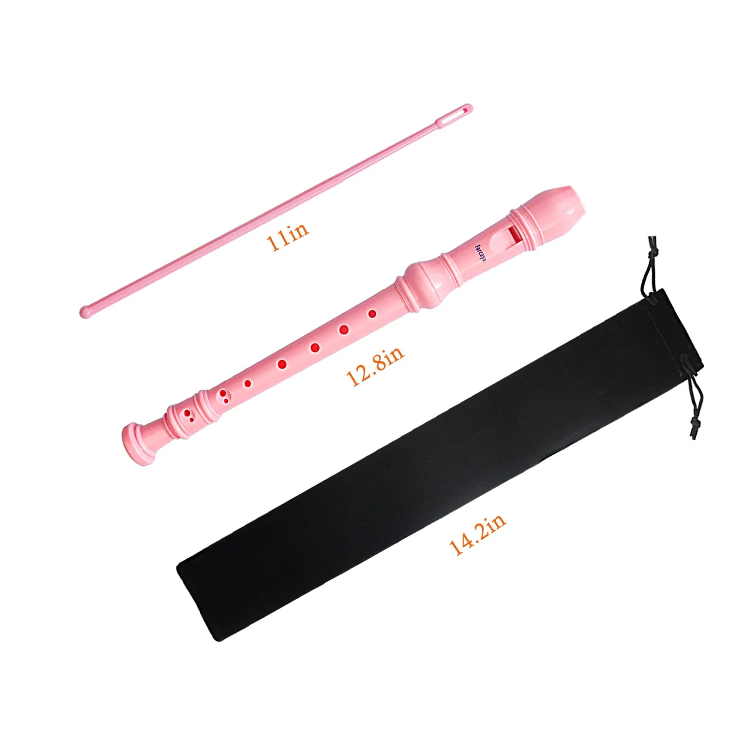 2-Piece Soprano Recorder Instrument for Kids Students Beginners German Style C Key 8 Hole Descant Recorder with Clean Rods Storage Case (Pink+Light Blue) Pink+Light Blue - Image 5