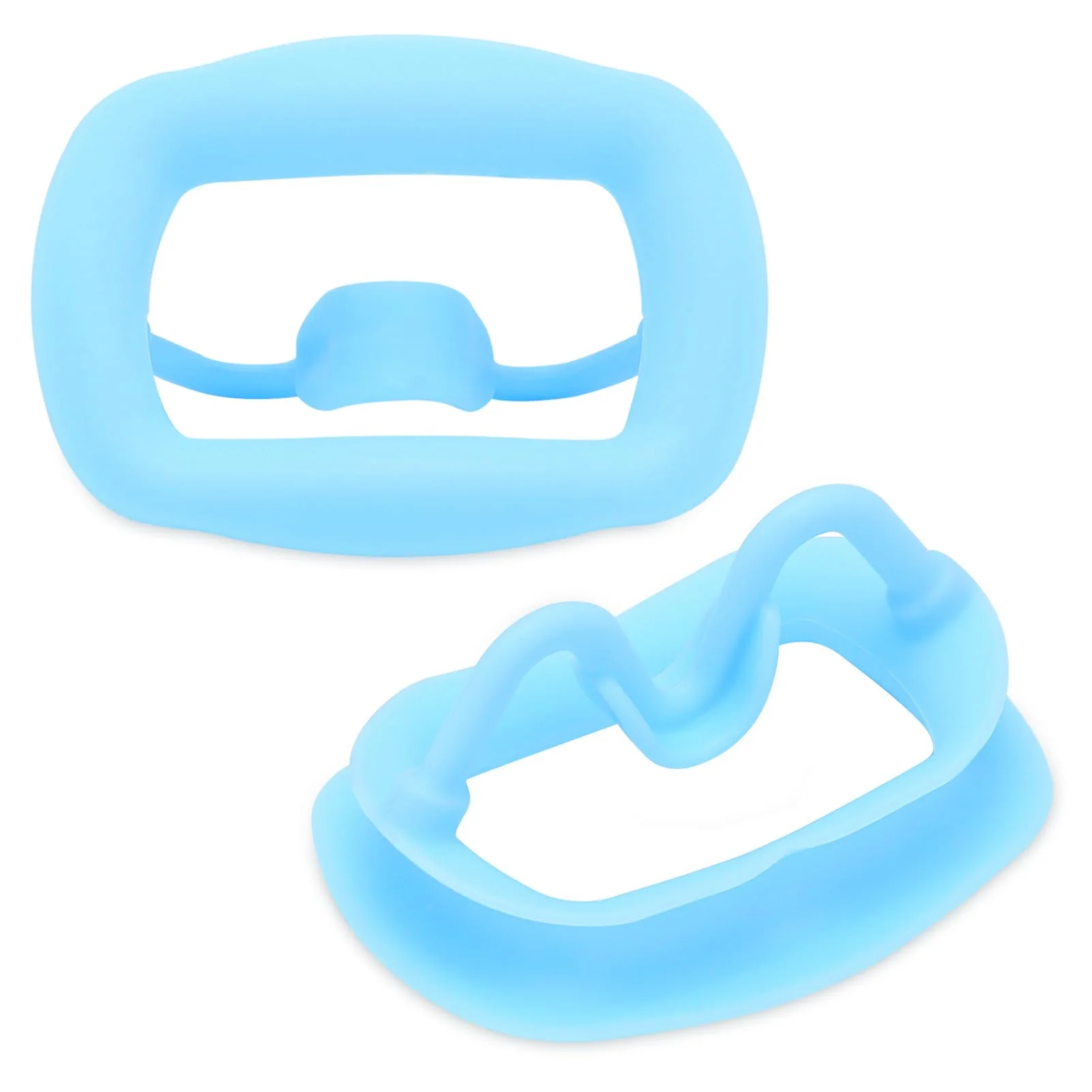 2 Pieces Dental Mouth Openers Reusable Autoclavable Silicone Teeth Whitening Cheek Holder Lip Holder for Dentist Mouth Inspection Mouth Guard Challenge Game (Blue) blue