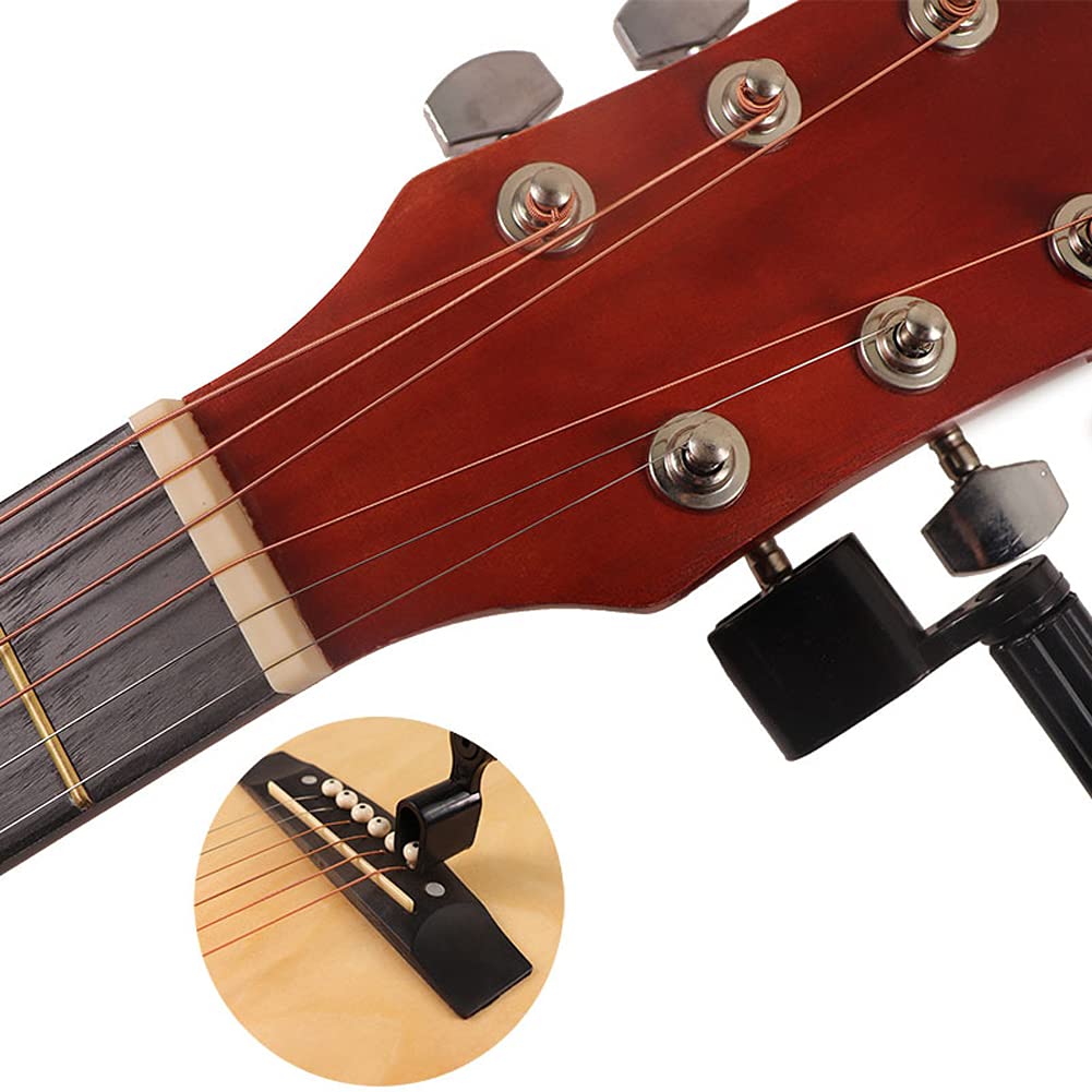 2 Pieces Guitar String Winder Guitar Peg Winder Guitar Bridge Pin Remover Guitar Peg Puller Guitar Repair Tool Guitar Strings Extractor Guitar Maintenance Tool, Black - Image 5