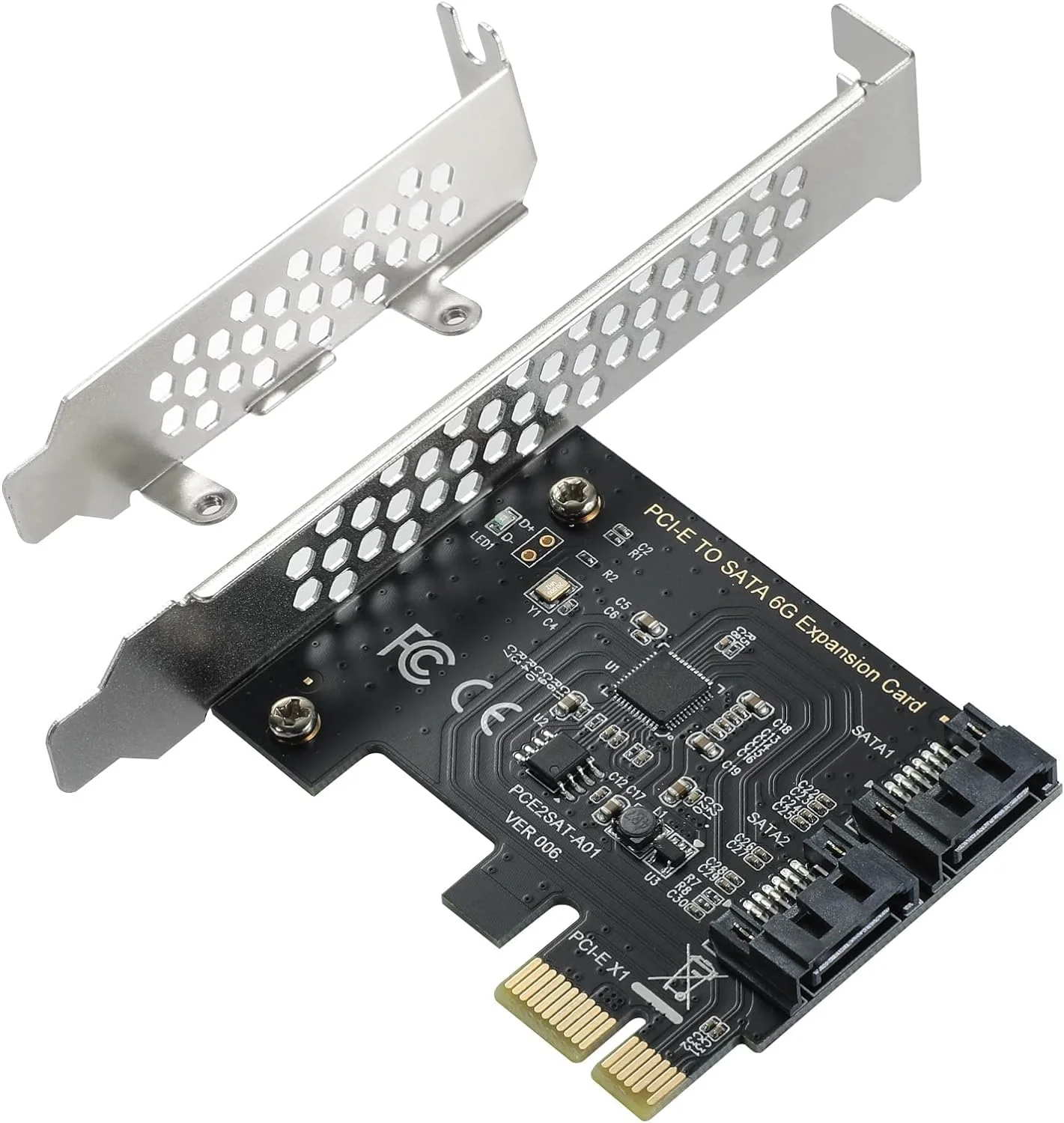 2-port SATA III 6Gbps Expansion Card, SATA Controller Card for PCI-Express Slot 1x 4X 8X 16x, Supports Windows Systems, Ubuntu, Vista